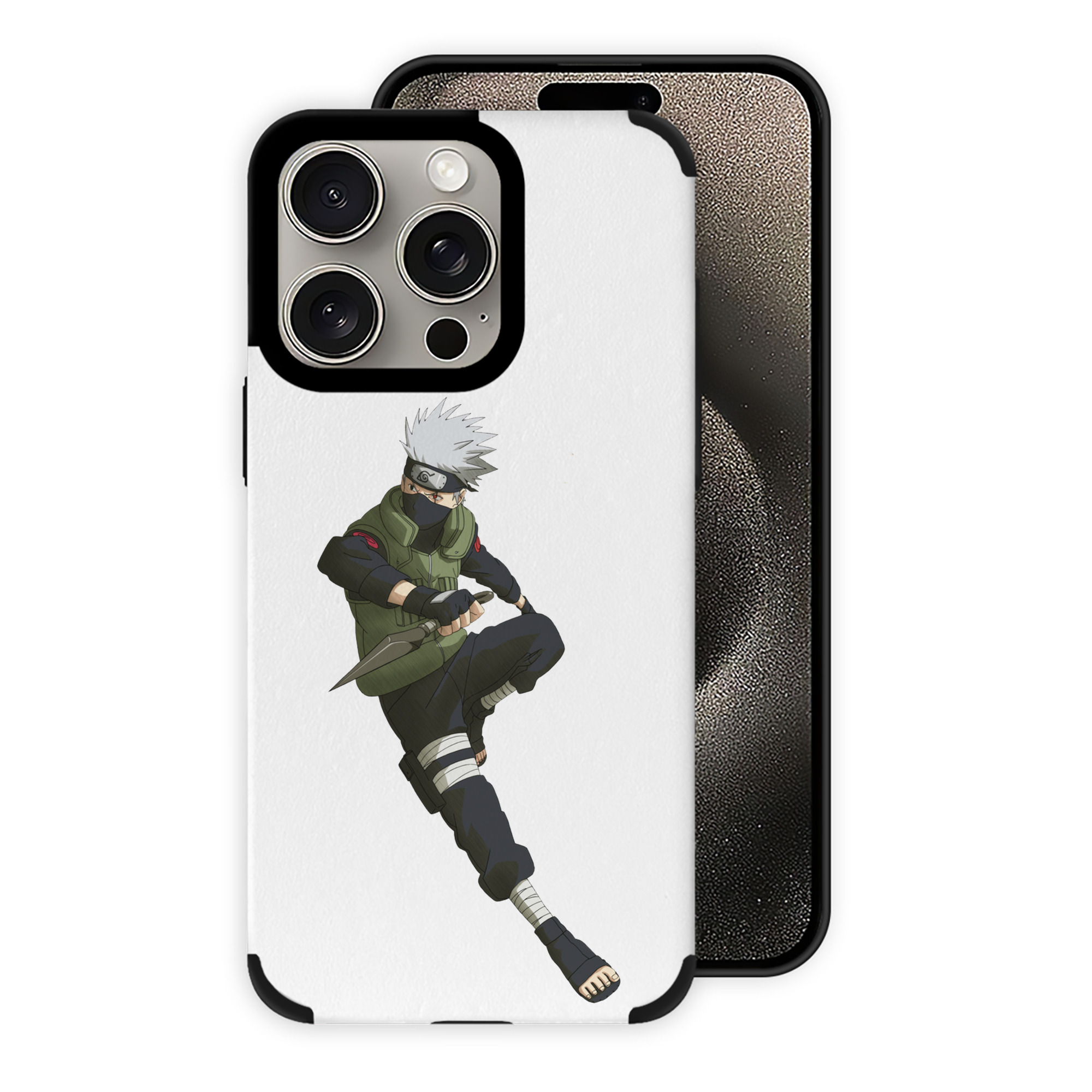 （画像用） NARUTO -ナルト- はたけ カカシ Hatake Kakashi 【iPhone15ProMax対応】 PUレザー スマホケース 耐衝撃＆黄変防止
