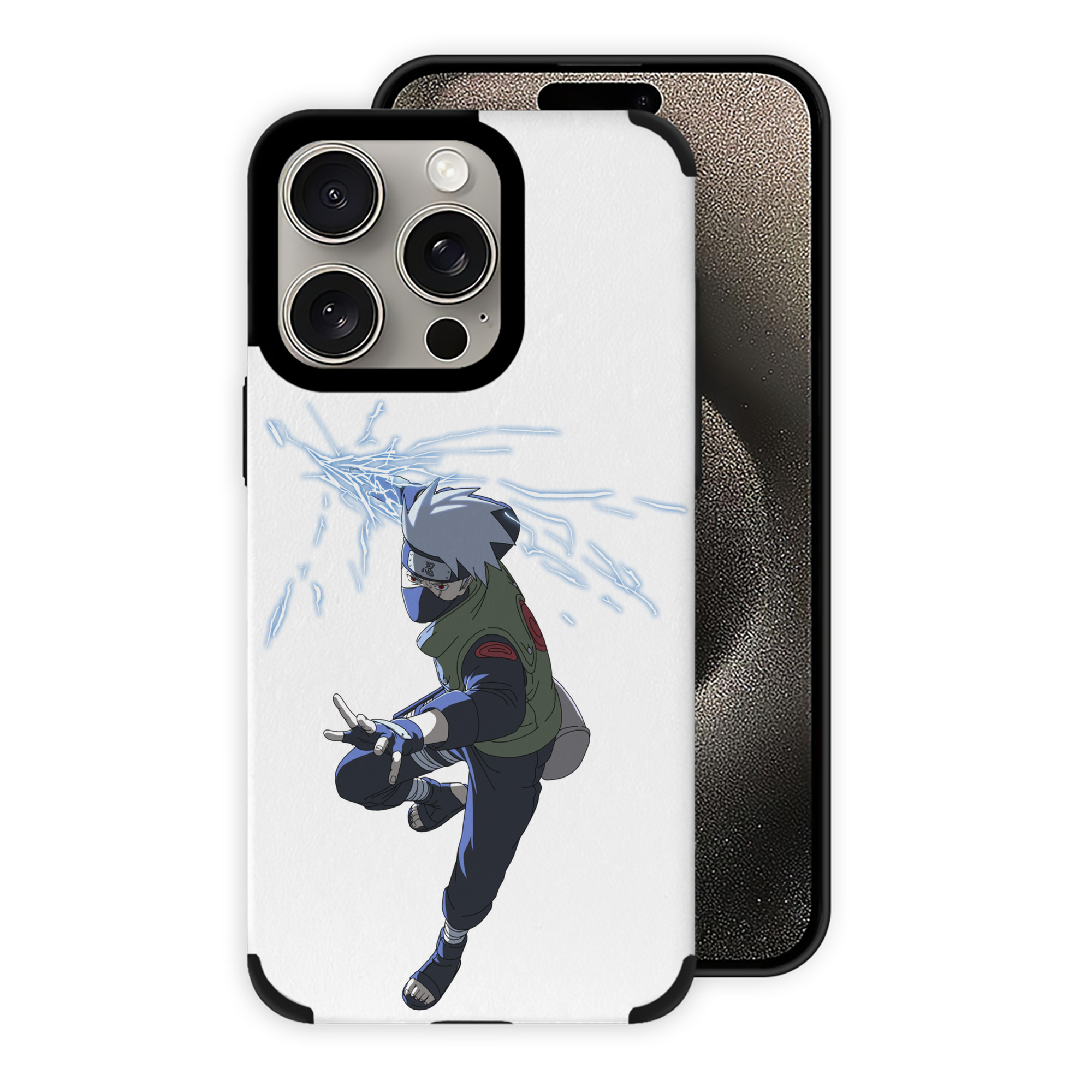 （画像用） NARUTO -ナルト- はたけ カカシ Hatake Kakashi 【iPhone15ProMax対応】 PUレザー スマホケース 耐衝撃＆黄変防止