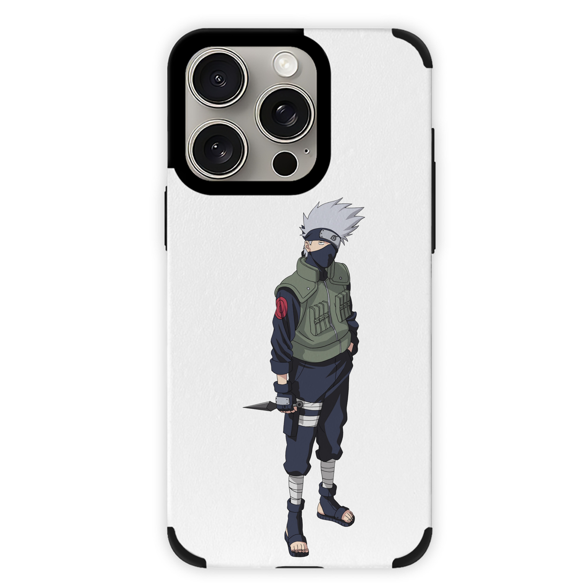 （画像用） NARUTO -ナルト- はたけ カカシ Hatake Kakashi 【iPhone15ProMax対応】 PUレザー スマホケース 耐衝撃＆黄変防止