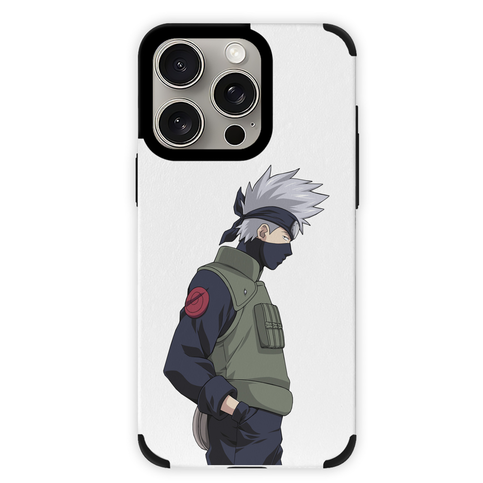 （画像用） NARUTO -ナルト- はたけ カカシ Hatake Kakashi 【iPhone15ProMax対応】 PUレザー スマホケース 耐衝撃＆黄変防止