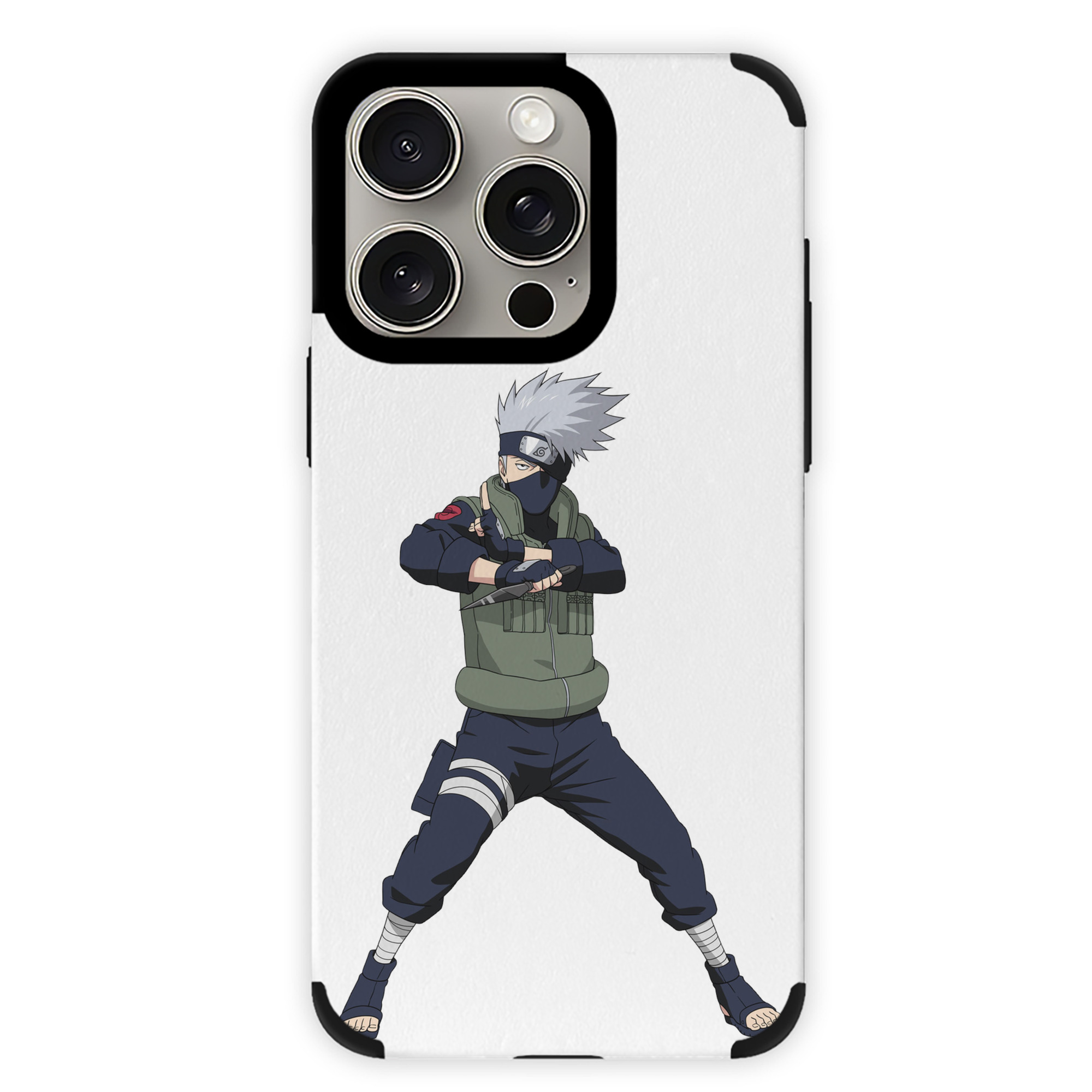 （画像用） NARUTO -ナルト- はたけ カカシ Hatake Kakashi 【iPhone15ProMax対応】 PUレザー スマホケース 耐衝撃＆黄変防止
