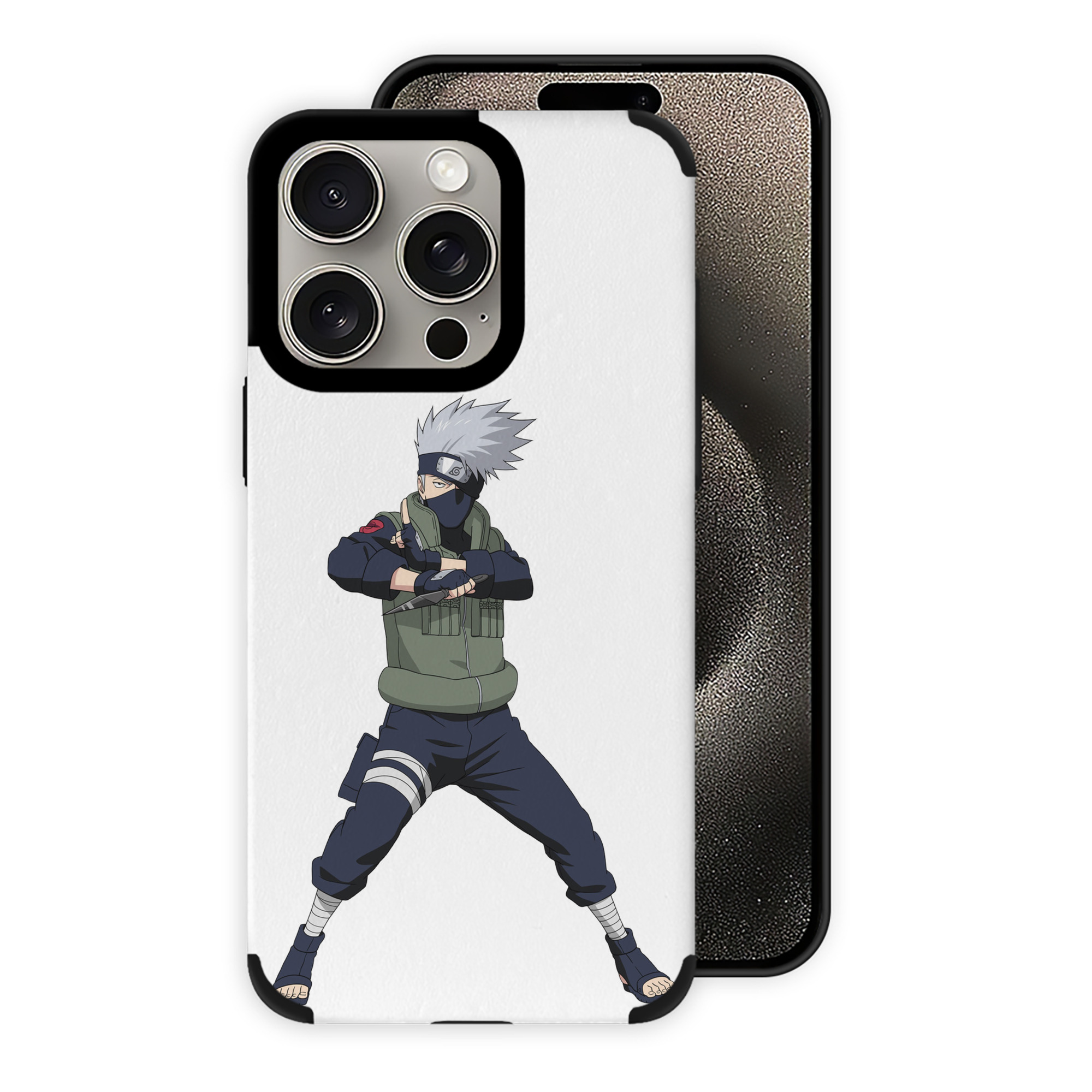 （画像用） NARUTO -ナルト- はたけ カカシ Hatake Kakashi 【iPhone15ProMax対応】 PUレザー スマホケース 耐衝撃＆黄変防止