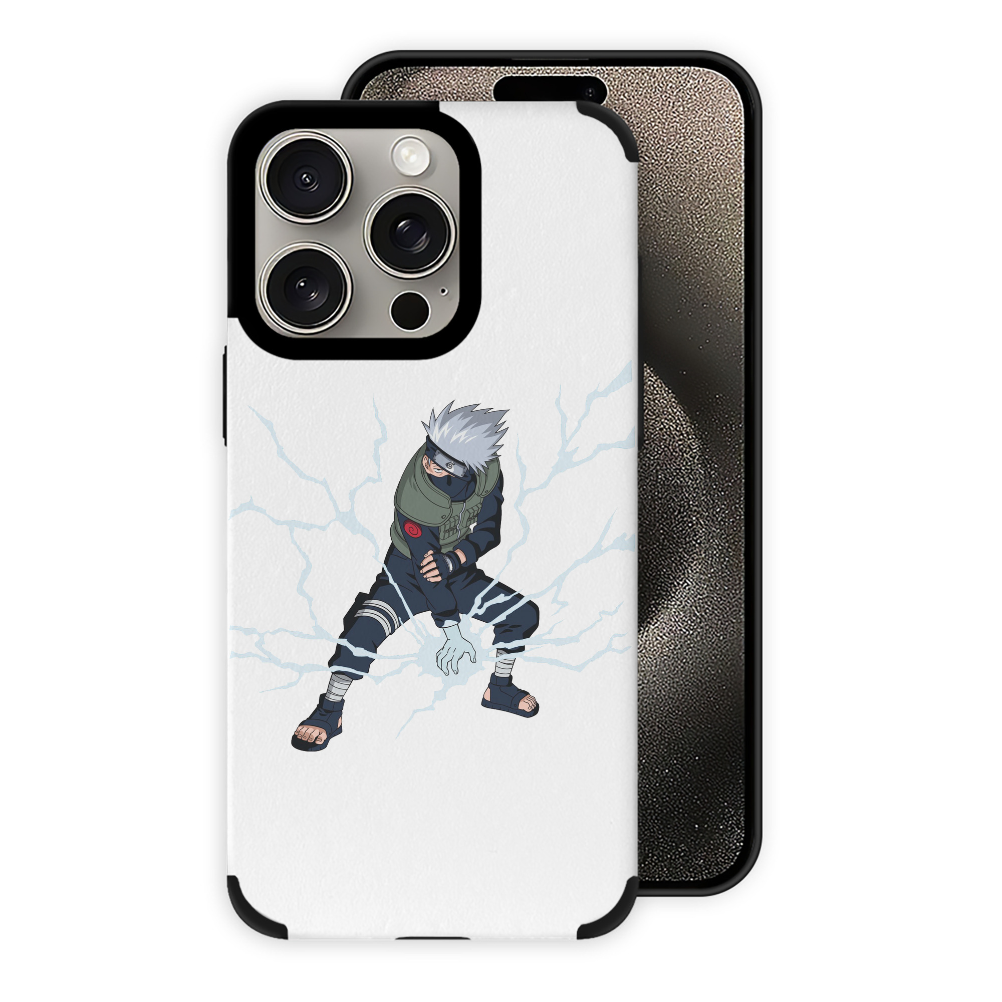 （画像用） NARUTO -ナルト- はたけ カカシ Hatake Kakashi 【iPhone15ProMax対応】 PUレザー スマホケース 耐衝撃＆黄変防止
