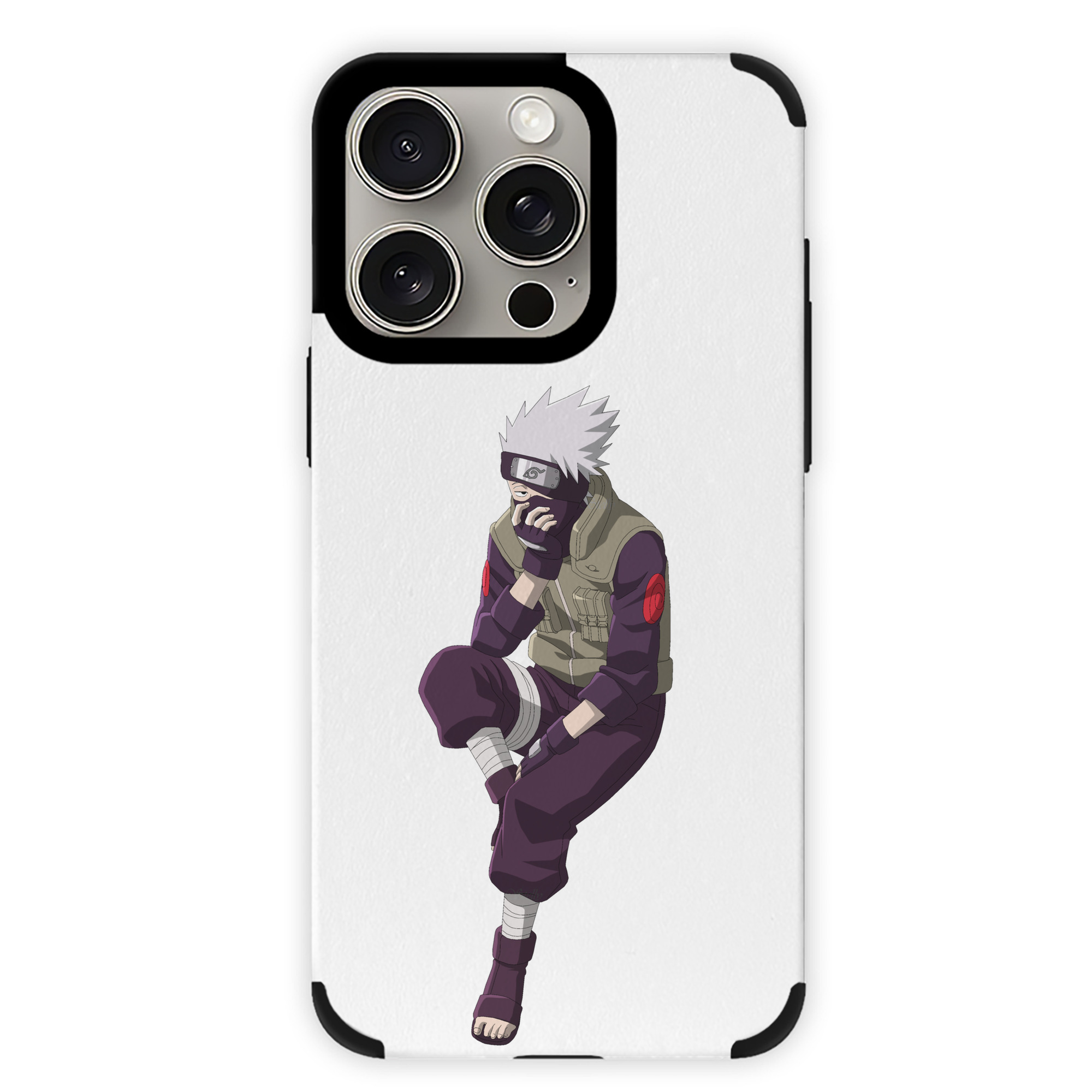 （画像用） NARUTO -ナルト- はたけ カカシ Hatake Kakashi 【iPhone15ProMax対応】 PUレザー スマホケース 耐衝撃＆黄変防止