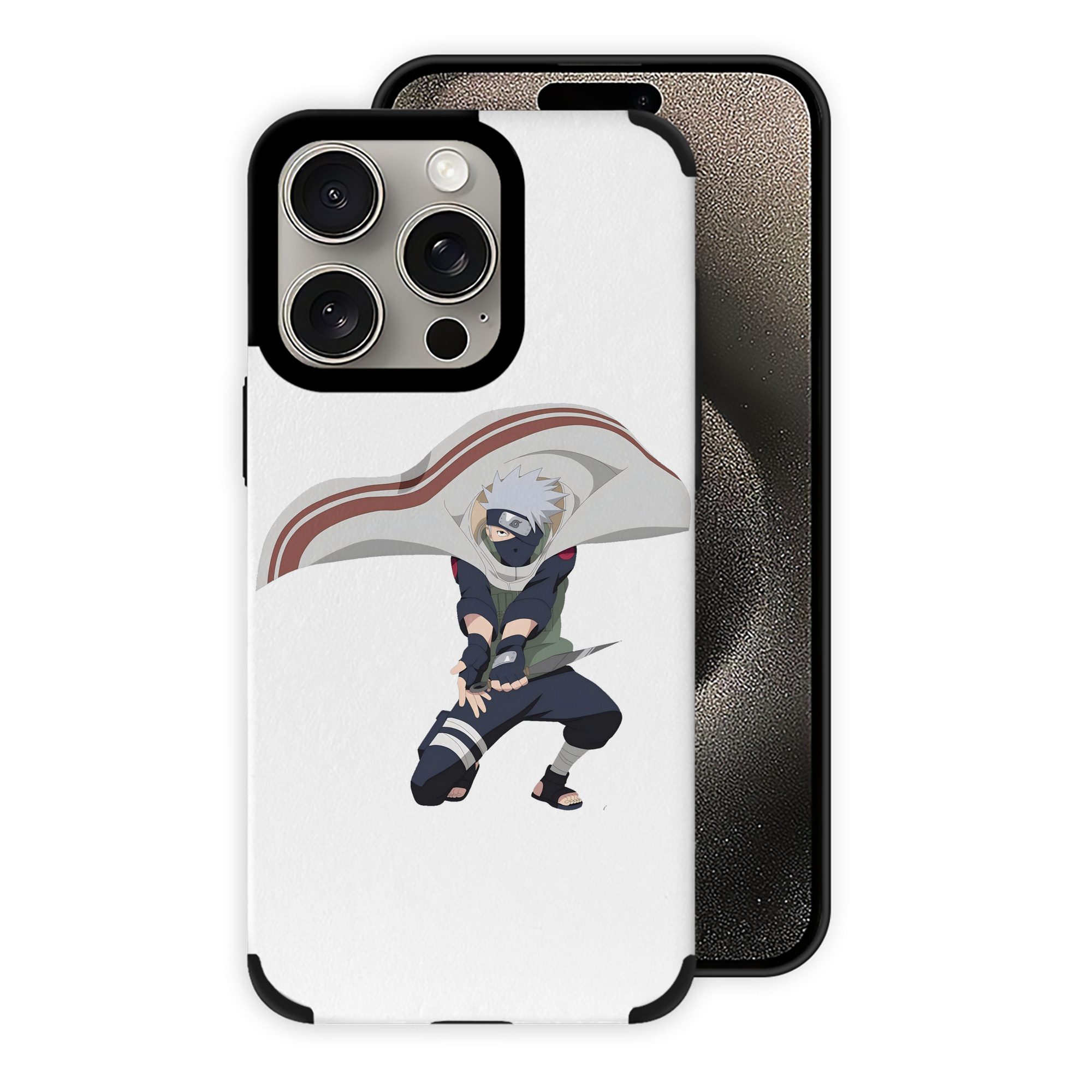 （画像用） NARUTO -ナルト- はたけ カカシ Hatake Kakashi 【iPhone15ProMax対応】 PUレザー スマホケース 耐衝撃＆黄変防止