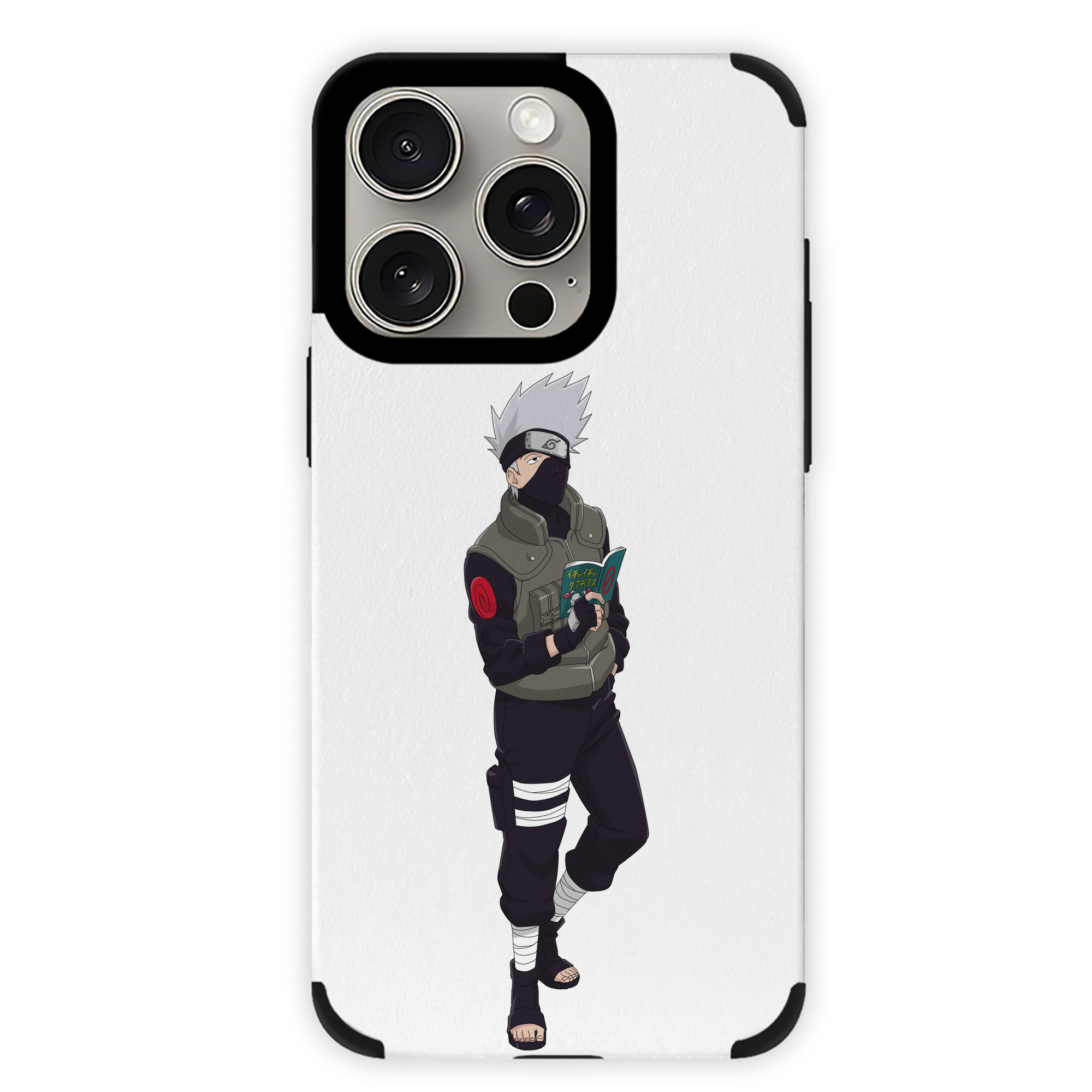（画像用） NARUTO -ナルト- はたけ カカシ Hatake Kakashi 【iPhone15ProMax対応】 PUレザー スマホケース 耐衝撃＆黄変防止