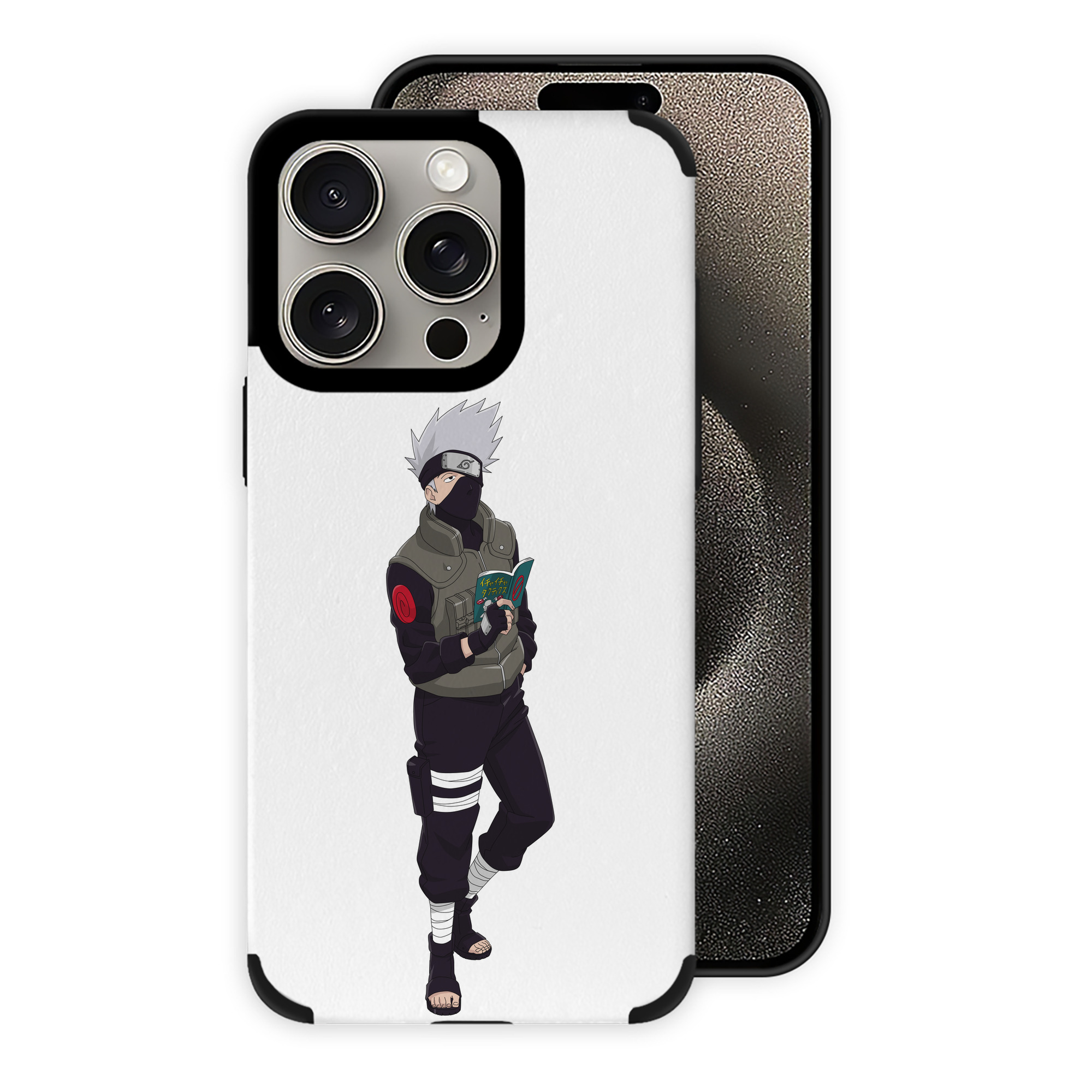 （画像用） NARUTO -ナルト- はたけ カカシ Hatake Kakashi 【iPhone15ProMax対応】 PUレザー スマホケース 耐衝撃＆黄変防止