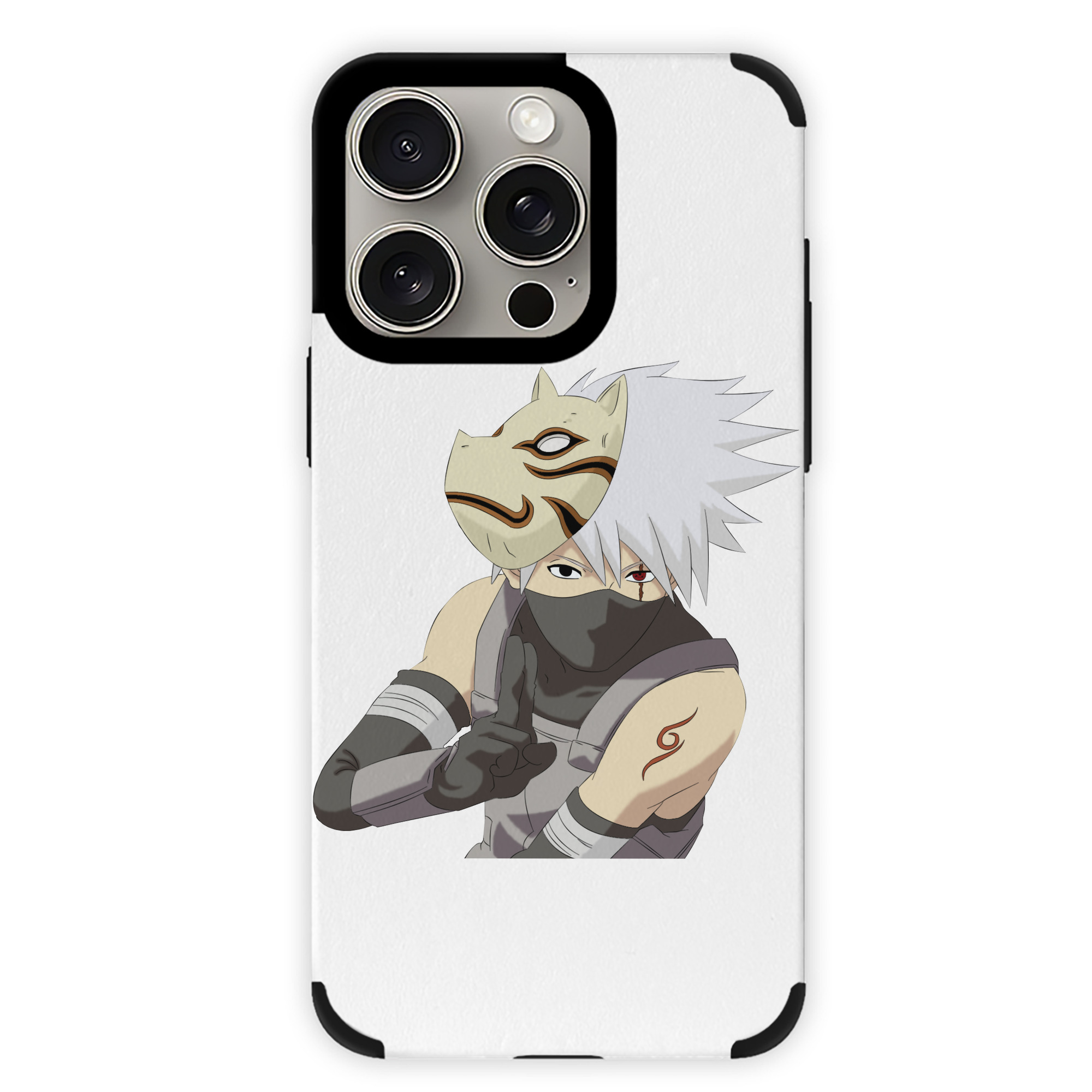 （画像用） NARUTO -ナルト- はたけ カカシ Hatake Kakashi 【iPhone15ProMax対応】 PUレザー スマホケース 耐衝撃＆黄変防止