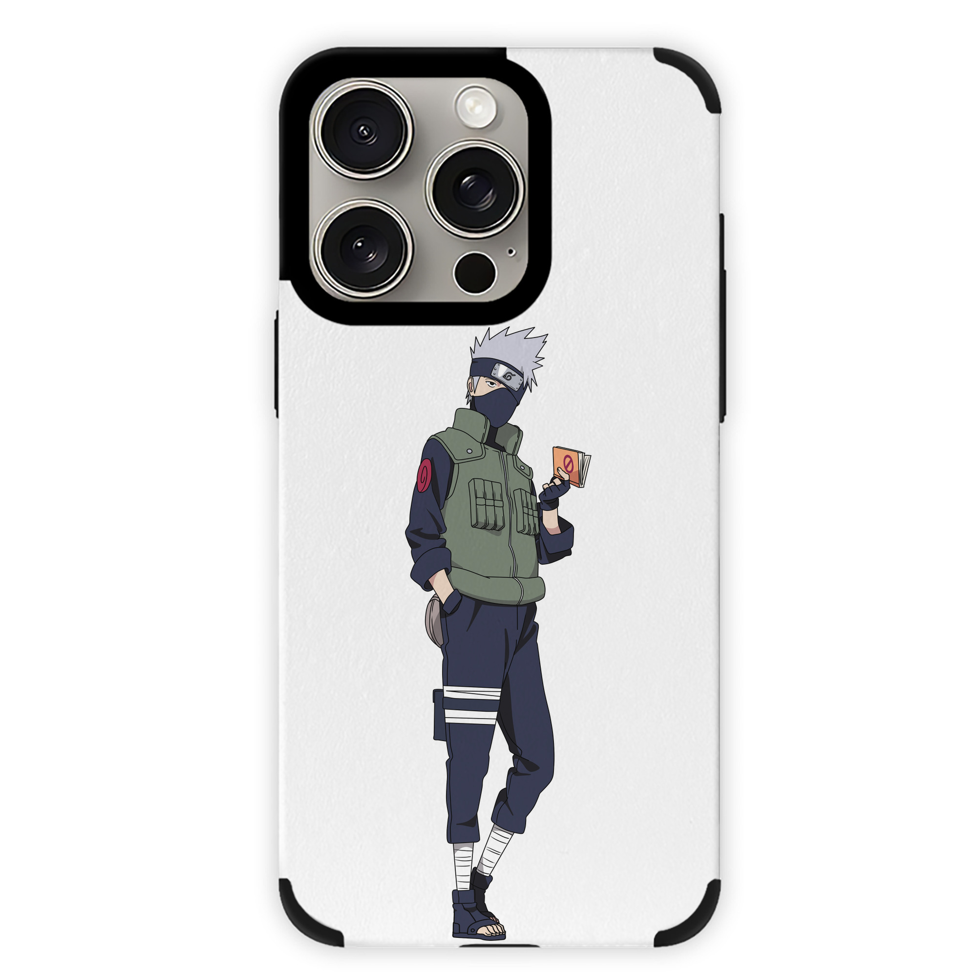 （画像用） NARUTO -ナルト- はたけ カカシ Hatake Kakashi 【iPhone15ProMax対応】 PUレザー スマホケース 耐衝撃＆黄変防止
