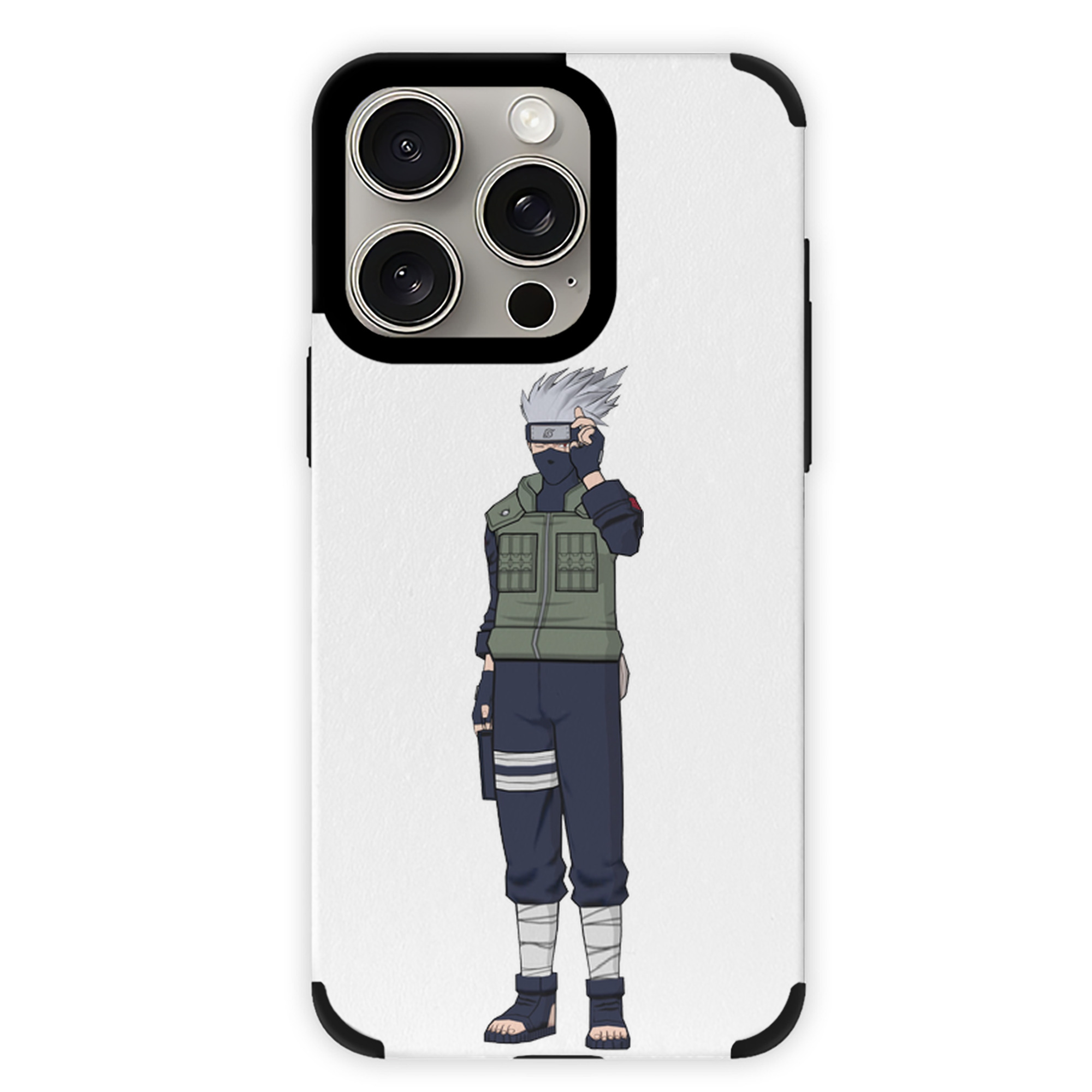 （画像用） NARUTO -ナルト- はたけ カカシ Hatake Kakashi 【iPhone15ProMax対応】 PUレザー スマホケース 耐衝撃＆黄変防止