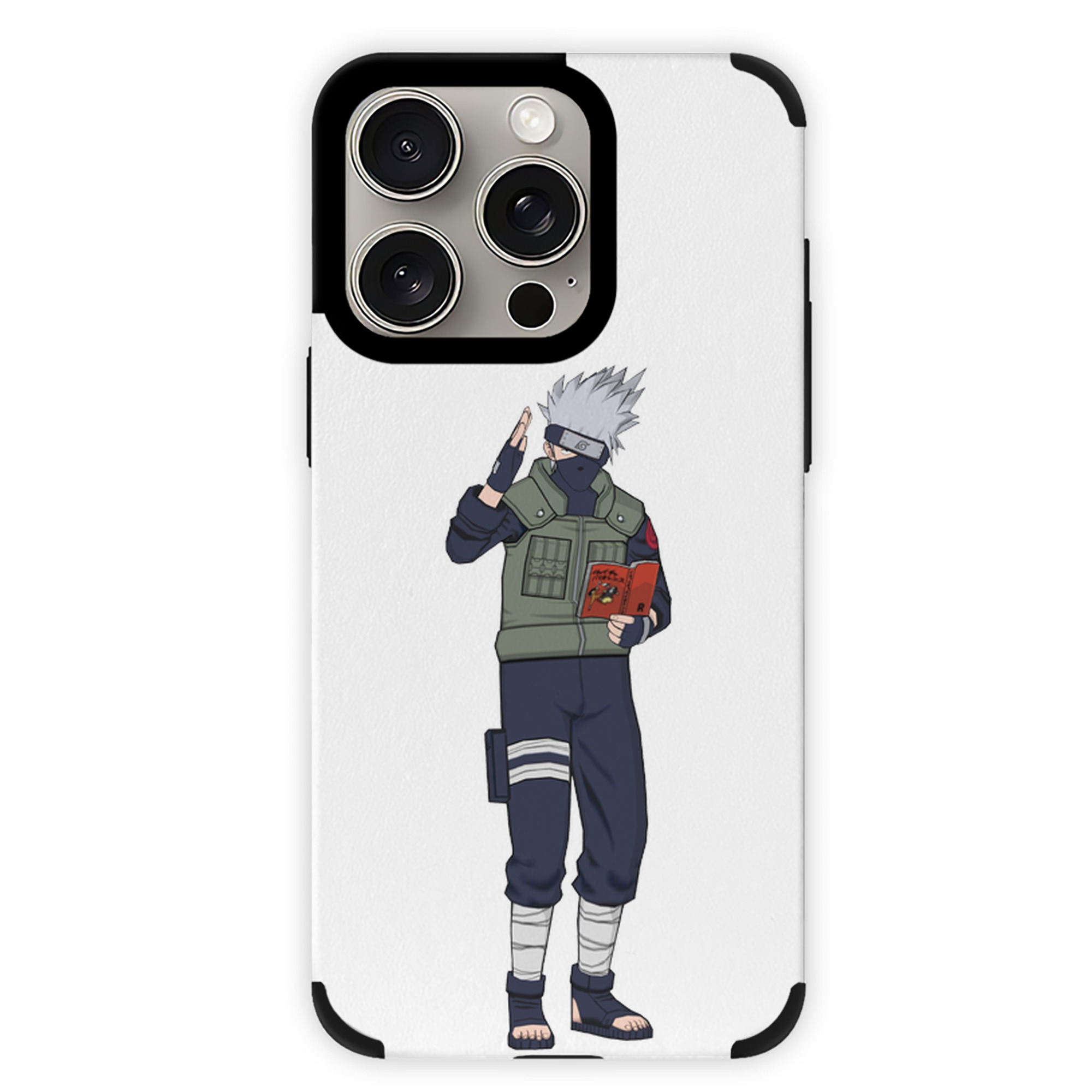 （画像用） NARUTO -ナルト- はたけ カカシ Hatake Kakashi 【iPhone15ProMax対応】 PUレザー スマホケース 耐衝撃＆黄変防止