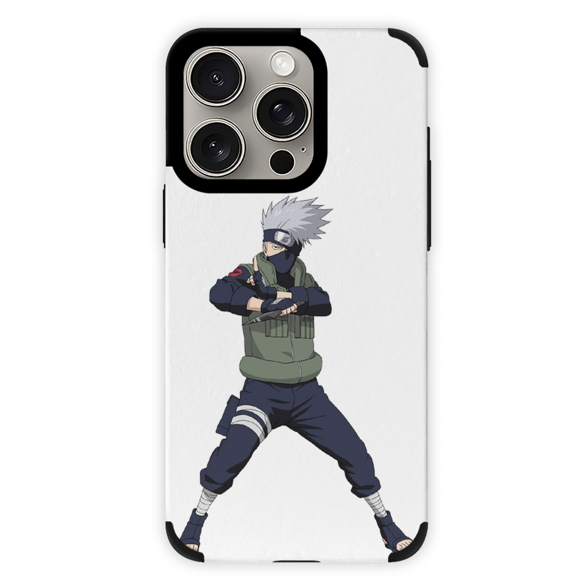 （画像用） NARUTO -ナルト- はたけ カカシ Hatake Kakashi 【iPhone15ProMax対応】 PUレザー スマホケース 耐衝撃＆黄変防止