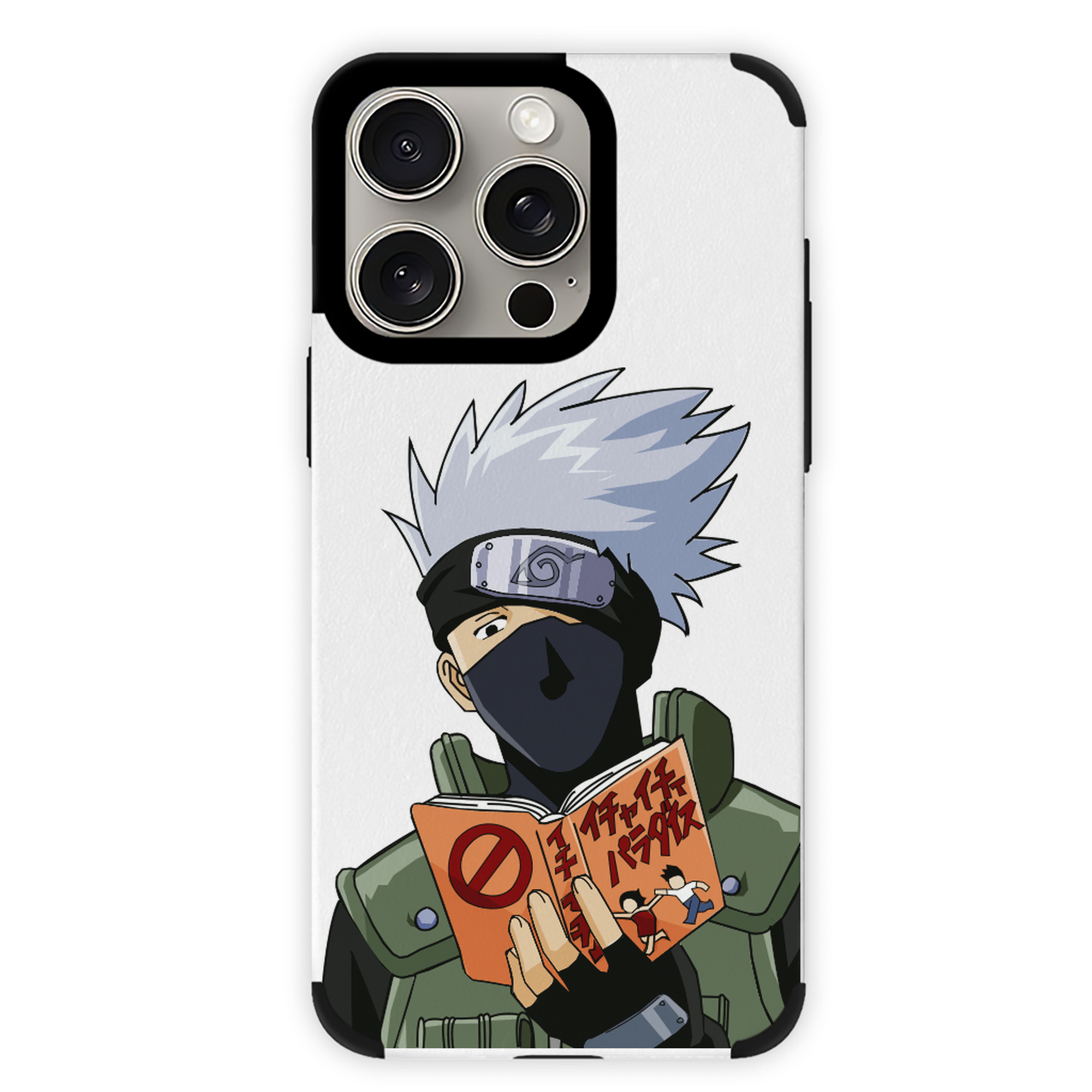 （画像用） NARUTO -ナルト- はたけ カカシ Hatake Kakashi 【iPhone15ProMax対応】 PUレザー スマホケース 耐衝撃＆黄変防止