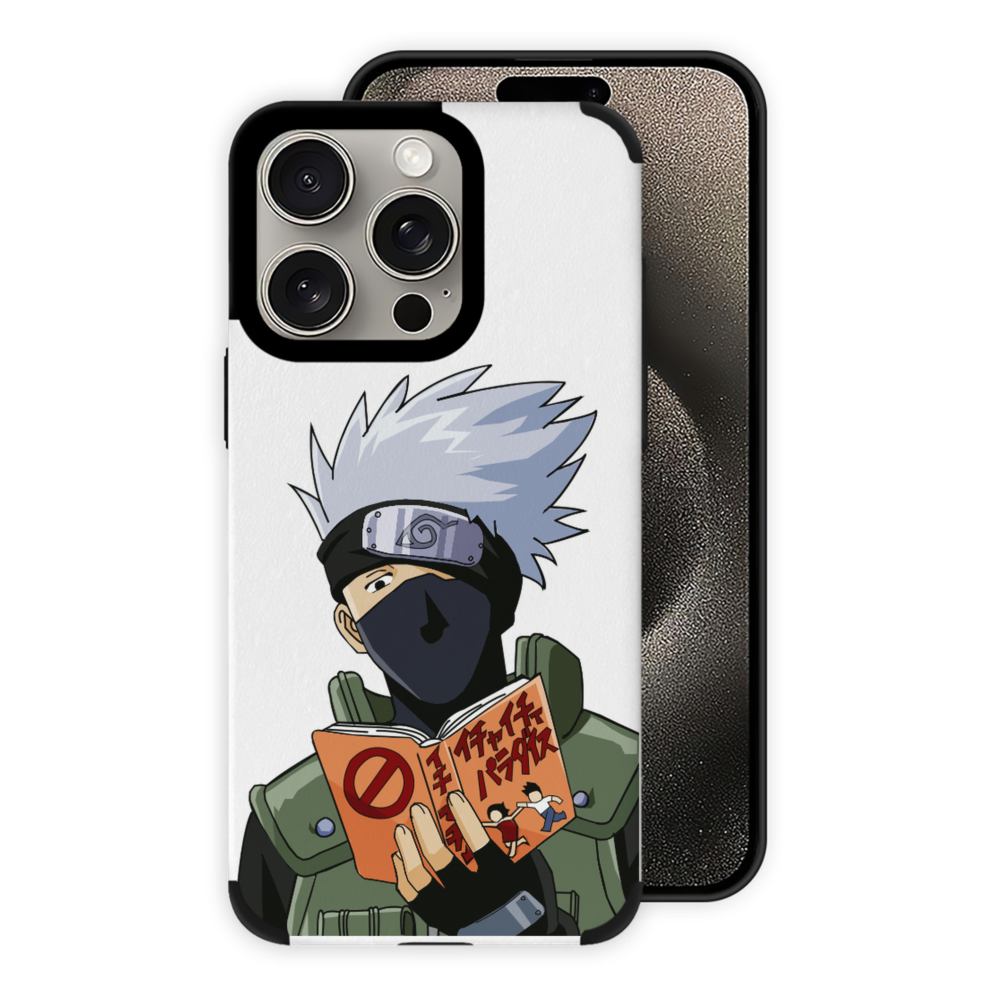 （画像用） NARUTO -ナルト- はたけ カカシ Hatake Kakashi 【iPhone15ProMax対応】 PUレザー スマホケース 耐衝撃＆黄変防止