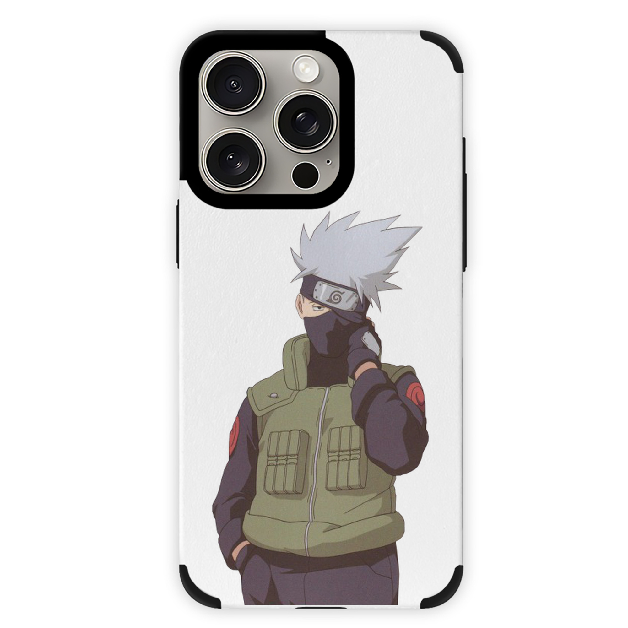 （画像用） NARUTO -ナルト- はたけ カカシ Hatake Kakashi 【iPhone15ProMax対応】 PUレザー スマホケース 耐衝撃＆黄変防止
