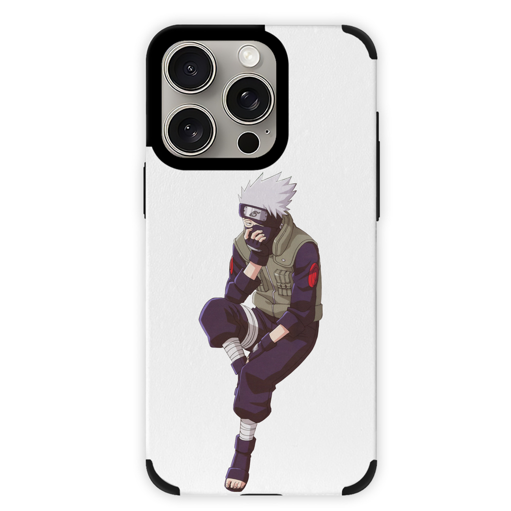 （画像用） NARUTO -ナルト- はたけ カカシ Hatake Kakashi 【iPhone15ProMax対応】 PUレザー スマホケース 耐衝撃＆黄変防止