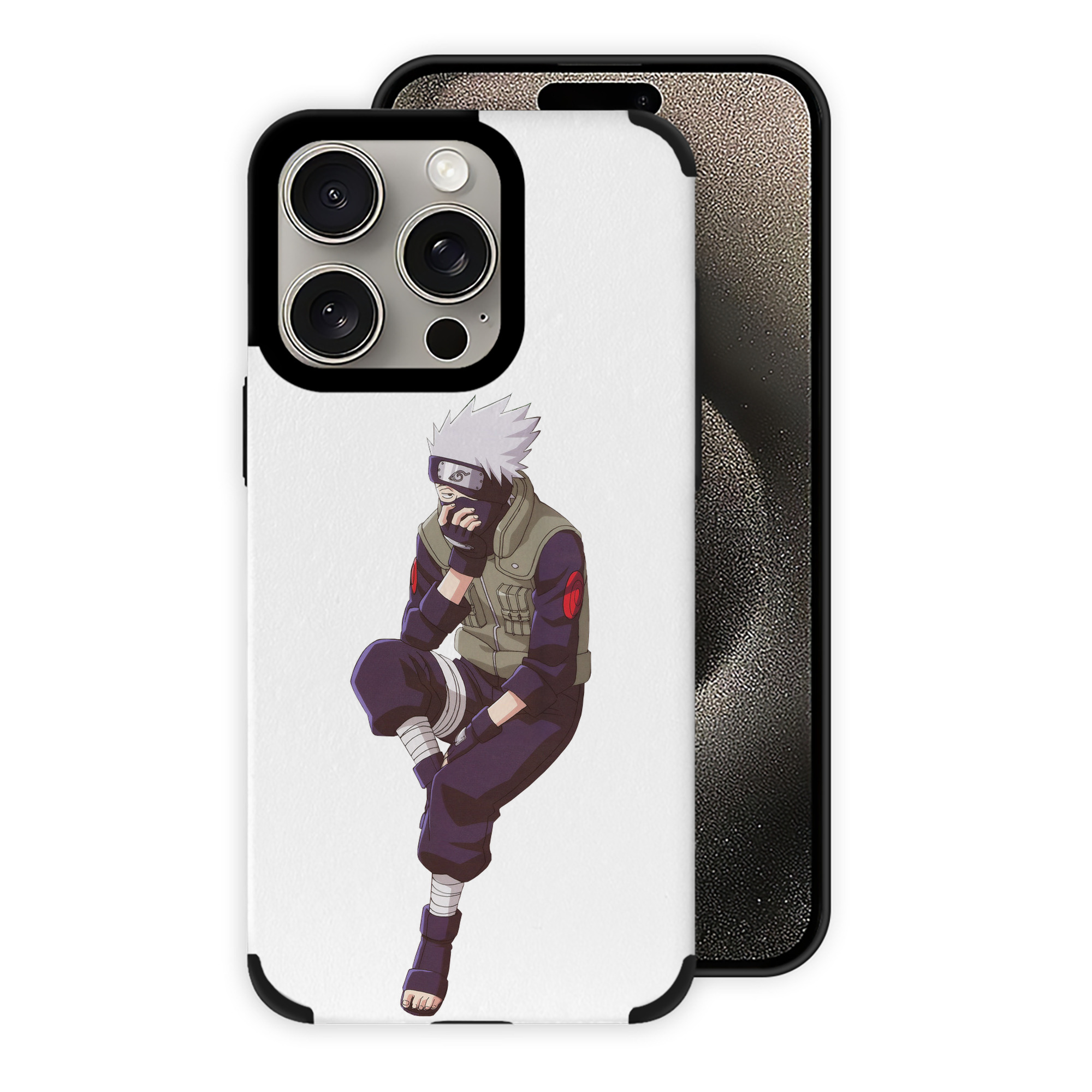 （画像用） NARUTO -ナルト- はたけ カカシ Hatake Kakashi 【iPhone15ProMax対応】 PUレザー スマホケース 耐衝撃＆黄変防止