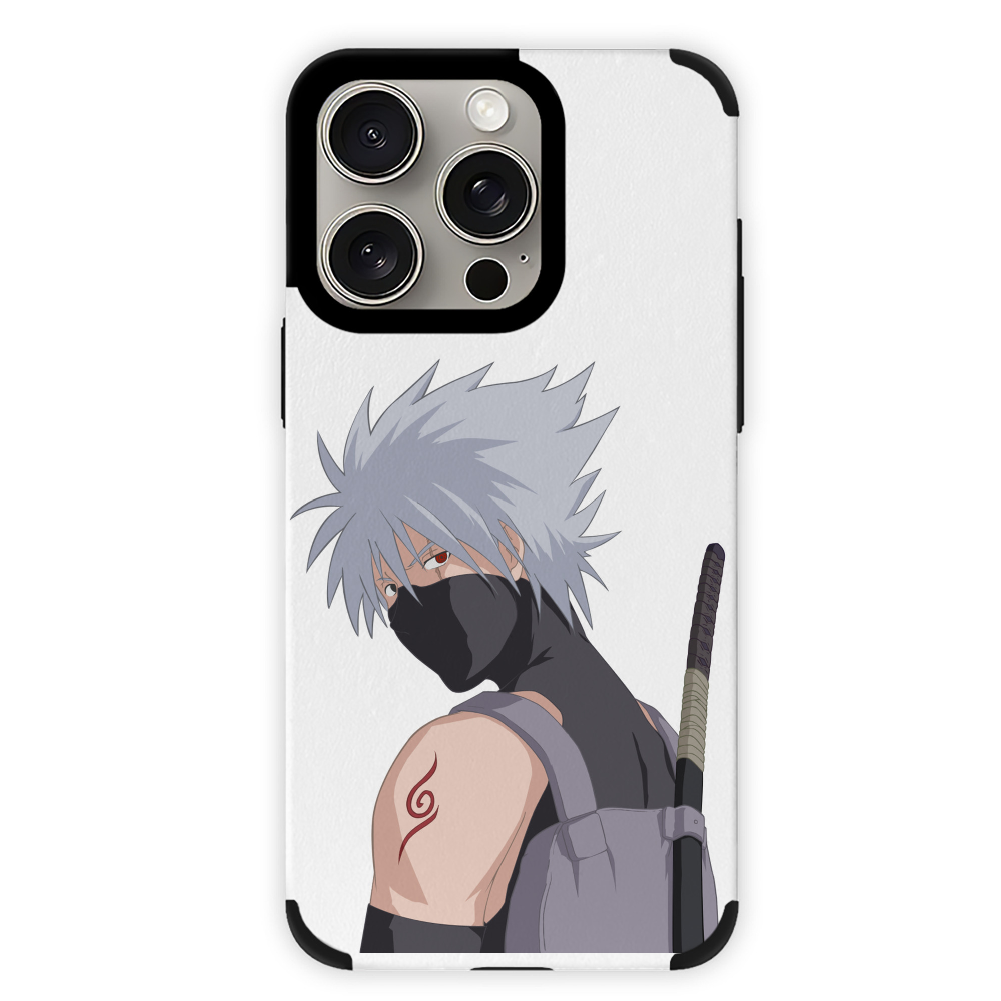 （画像用） NARUTO -ナルト- はたけ カカシ Hatake Kakashi 【iPhone15ProMax対応】 PUレザー スマホケース 耐衝撃＆黄変防止