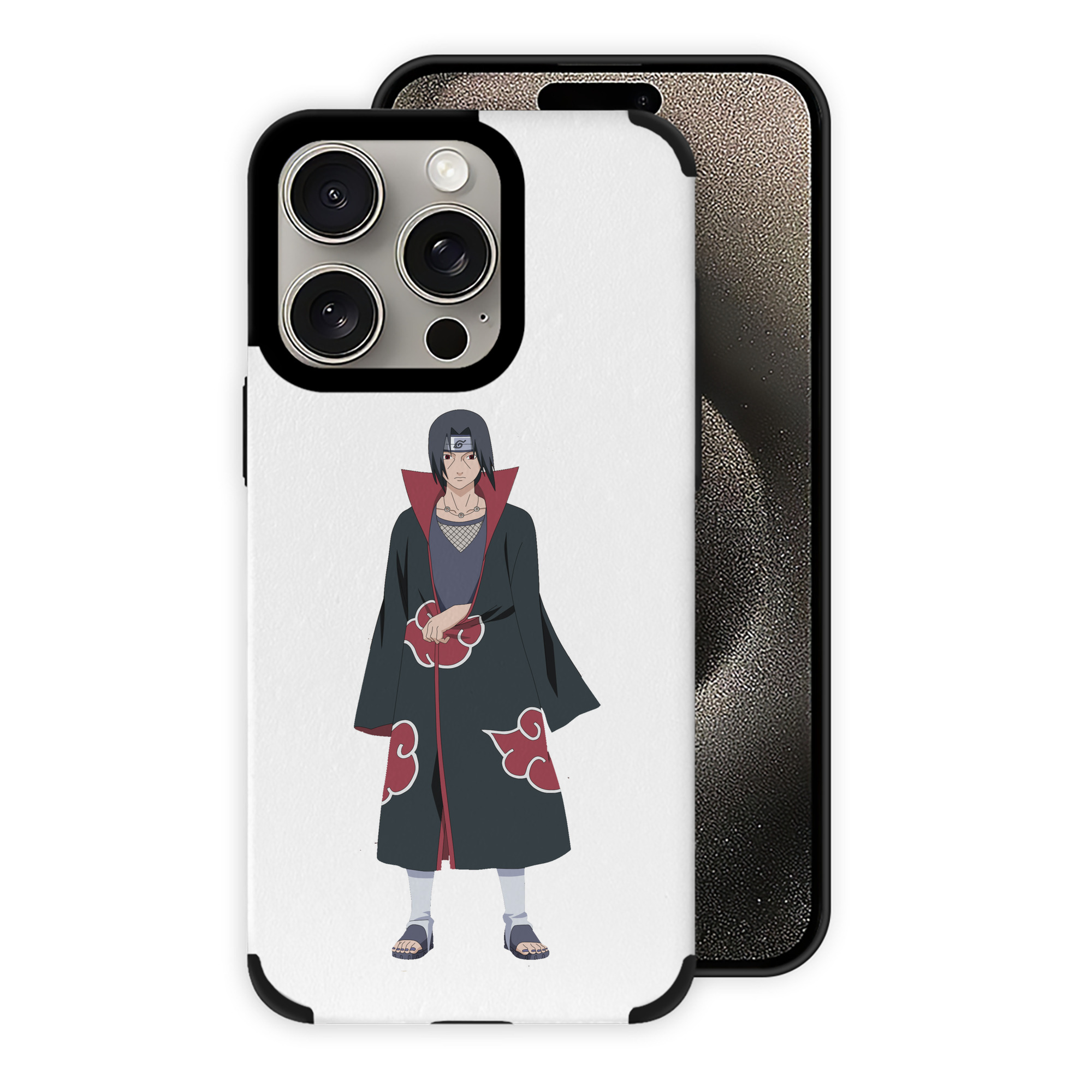 （画像用） NARUTO -ナルト- うちは イタチ Uchiha Itachi 【iPhone15ProMax対応】 PUレザー スマホケース 耐衝撃＆黄変防止