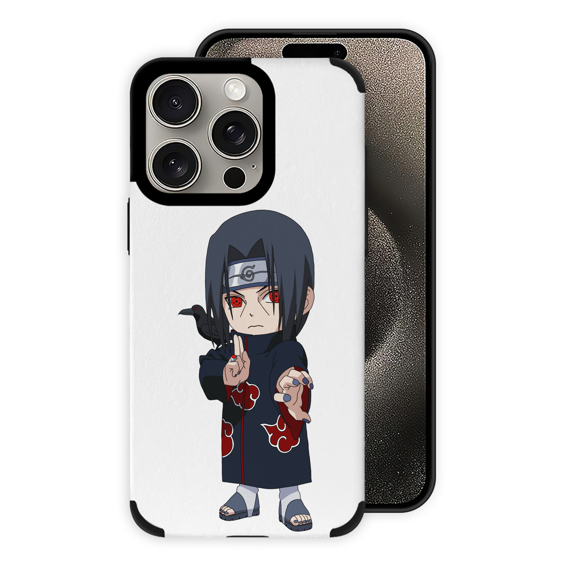 （画像用） NARUTO -ナルト- うちは イタチ Uchiha Itachi 【iPhone15ProMax対応】 PUレザー スマホケース 耐衝撃＆黄変防止
