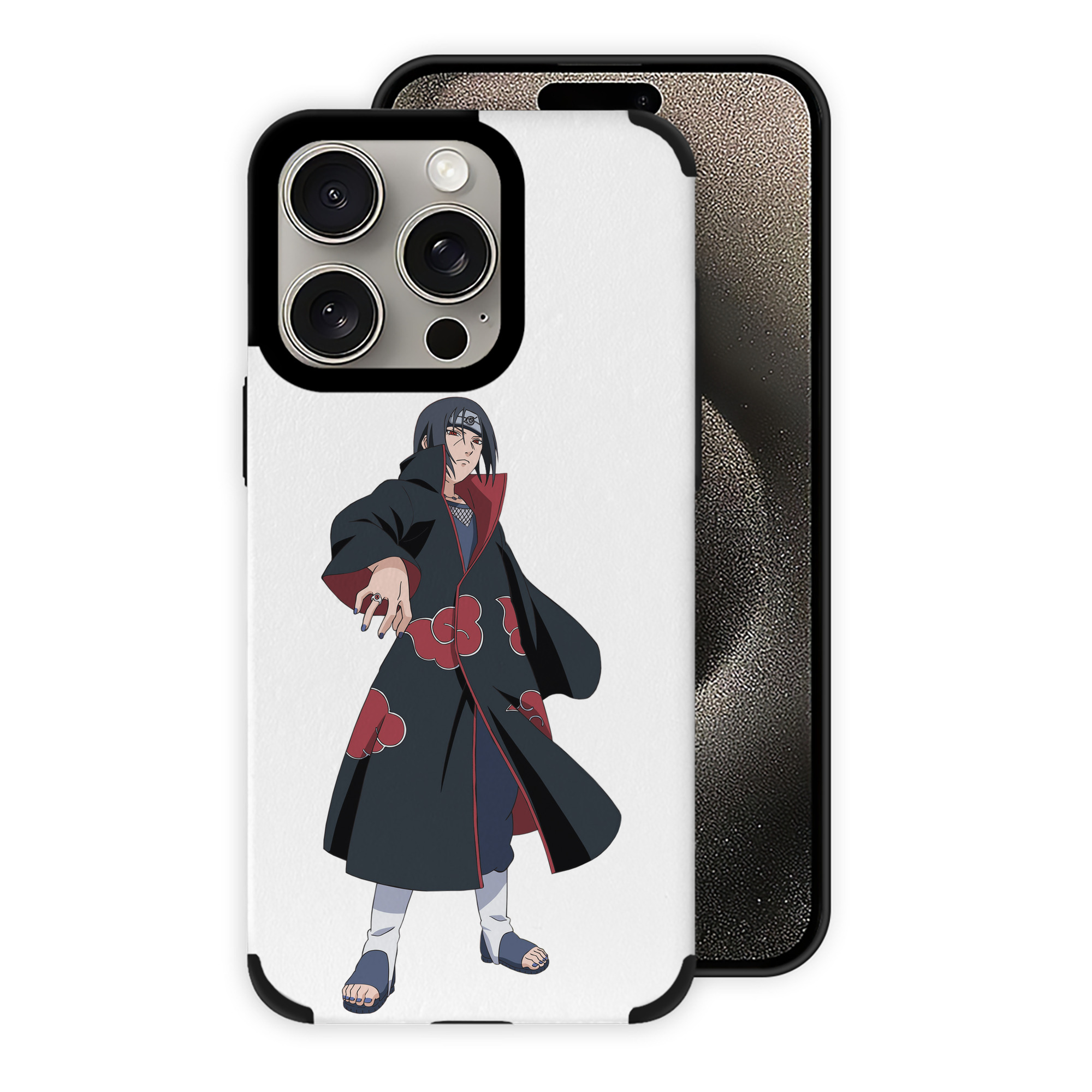 （画像用） NARUTO -ナルト- うちは イタチ Uchiha Itachi 【iPhone15ProMax対応】 PUレザー スマホケース 耐衝撃＆黄変防止
