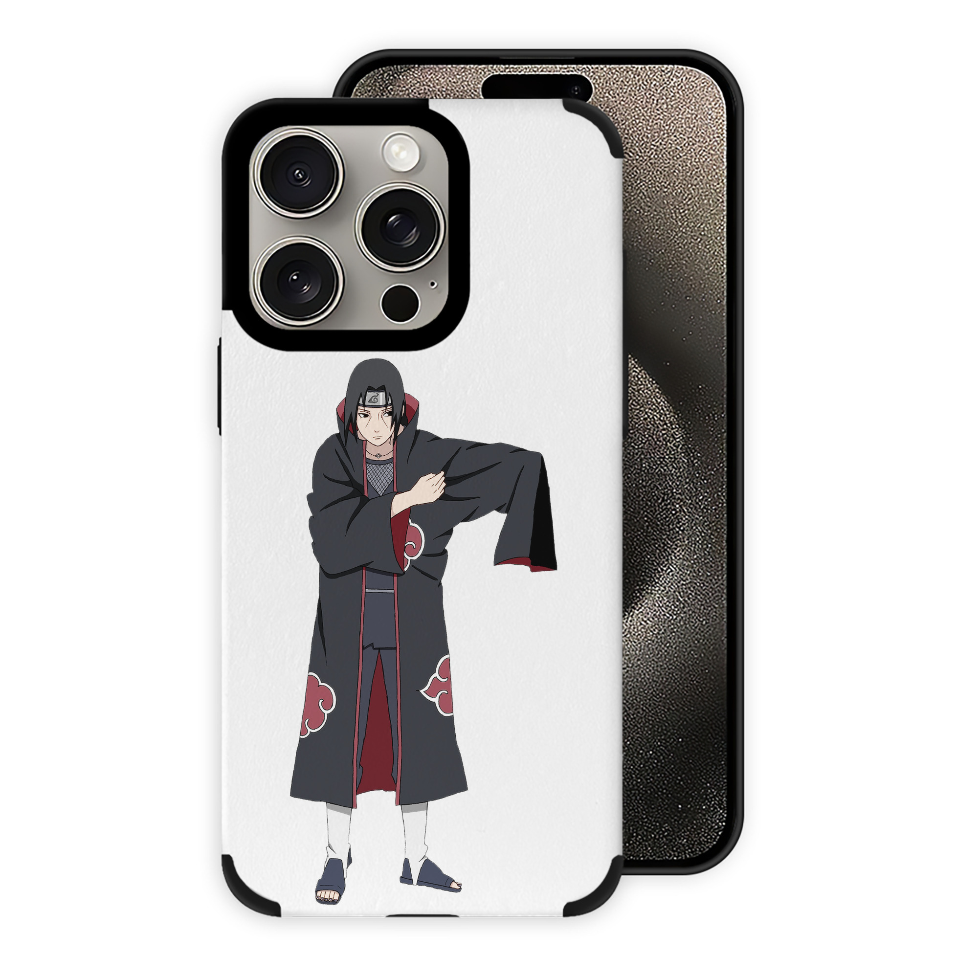 （画像用） NARUTO -ナルト- うちは イタチ Uchiha Itachi 【iPhone15ProMax対応】 PUレザー スマホケース 耐衝撃＆黄変防止
