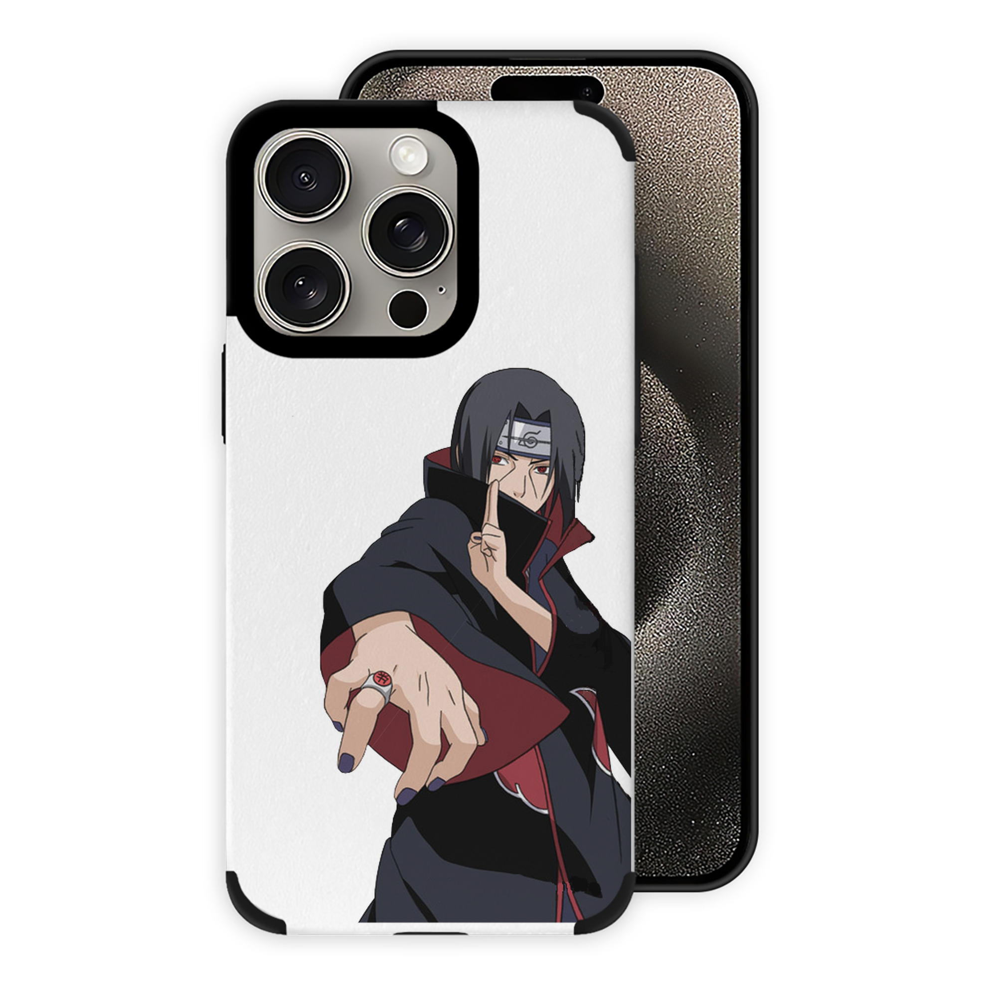 （画像用） NARUTO -ナルト- うちは イタチ Uchiha Itachi 【iPhone15ProMax対応】 PUレザー スマホケース 耐衝撃＆黄変防止