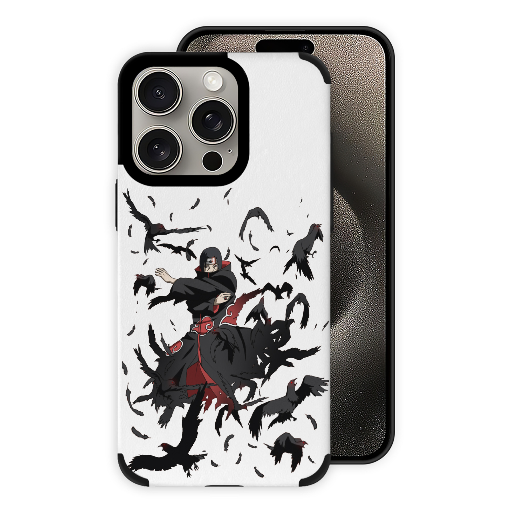 （画像用） NARUTO -ナルト- うちは イタチ Uchiha Itachi 【iPhone15ProMax対応】 PUレザー スマホケース 耐衝撃＆黄変防止