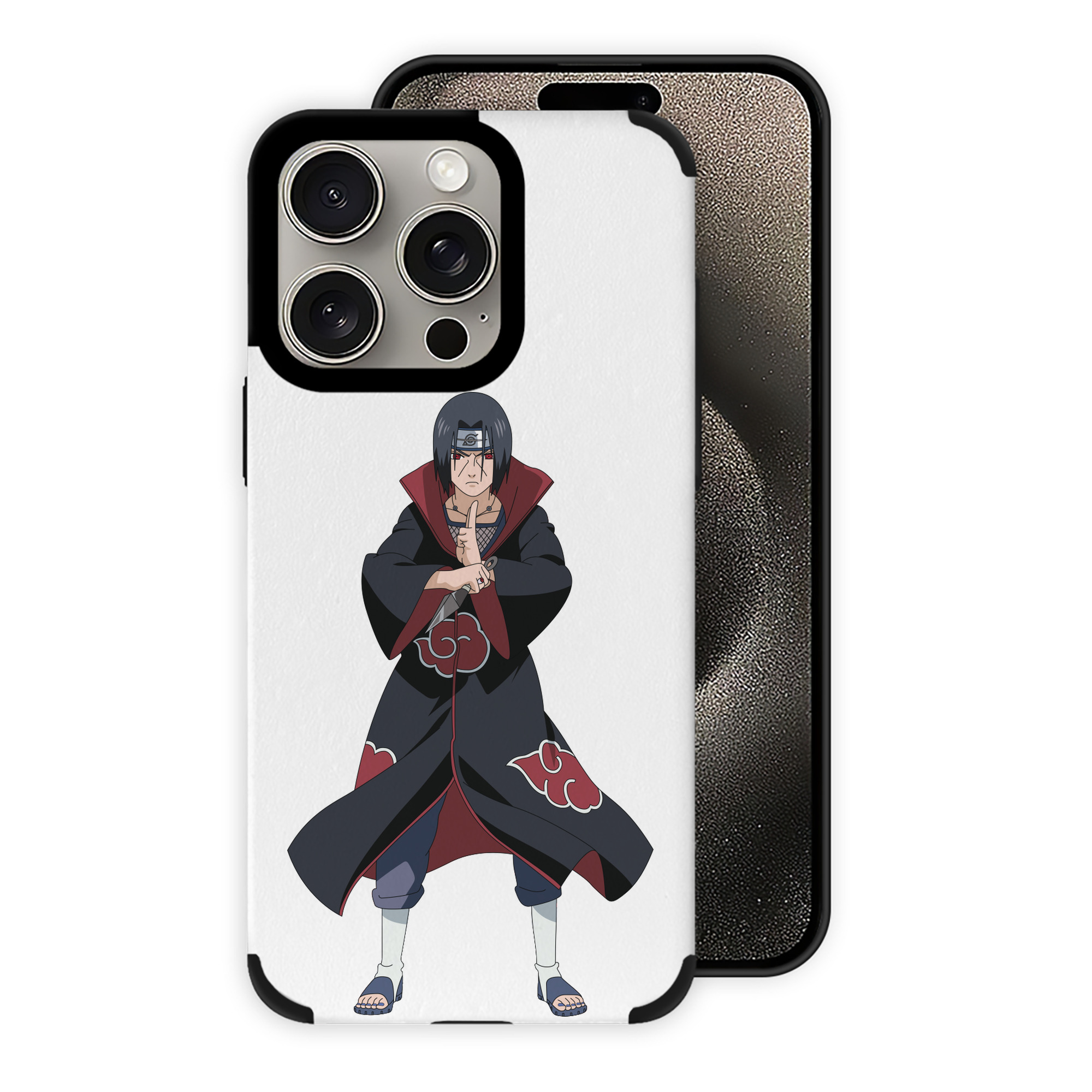 （画像用） NARUTO -ナルト- うちは イタチ Uchiha Itachi 【iPhone15ProMax対応】 PUレザー スマホケース 耐衝撃＆黄変防止