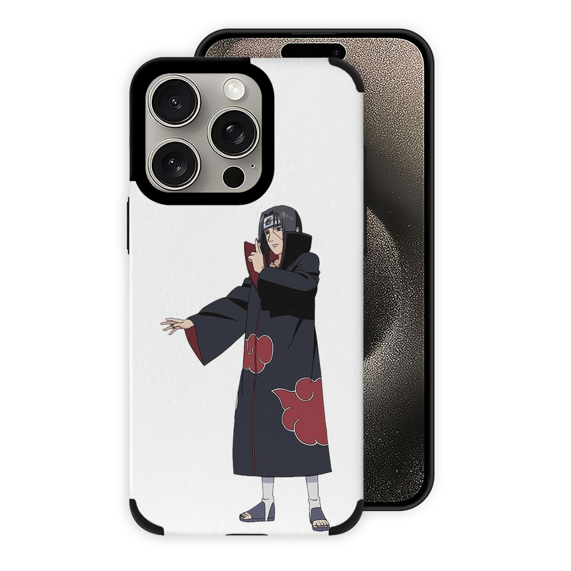 （画像用） NARUTO -ナルト- うちは イタチ Uchiha Itachi 【iPhone15ProMax対応】 PUレザー スマホケース 耐衝撃＆黄変防止