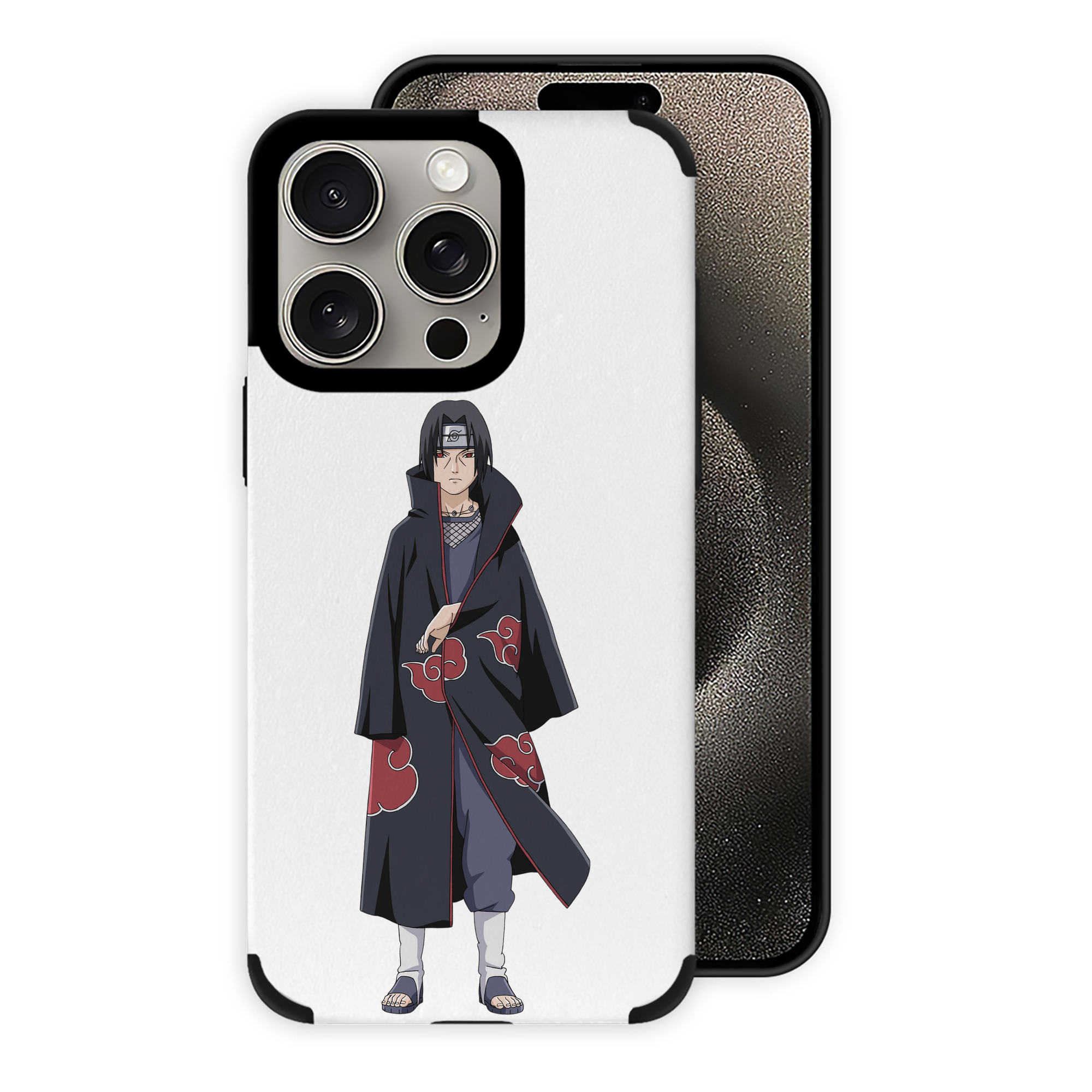 （画像用） NARUTO -ナルト- うちは イタチ Uchiha Itachi 【iPhone15ProMax対応】 PUレザー スマホケース 耐衝撃＆黄変防止