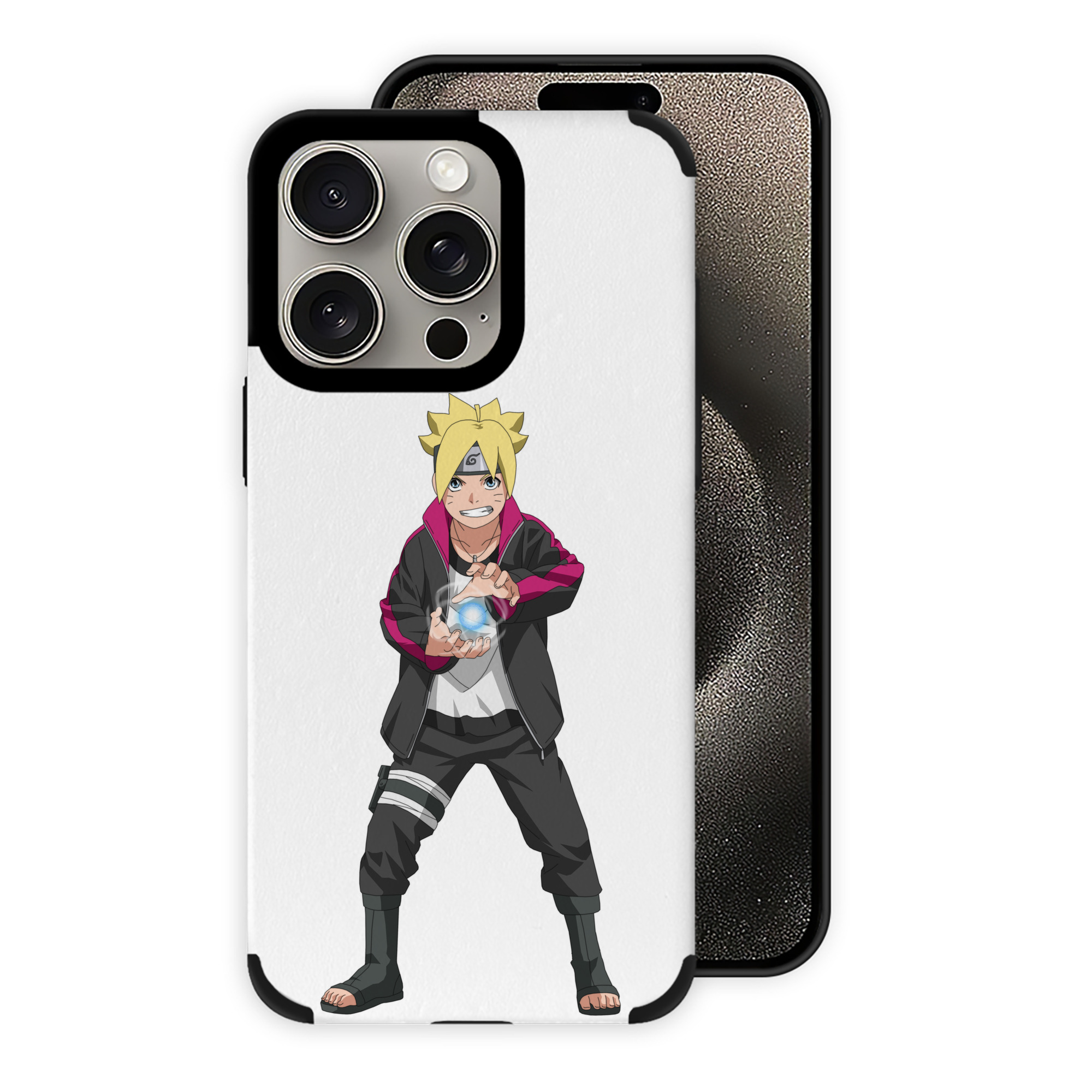 （画像用） NARUTO -ナルト- うずまき ボルト Uzumaki Boruto 【iPhone15ProMax対応】 PUレザー スマホケース 耐衝撃＆黄変防止