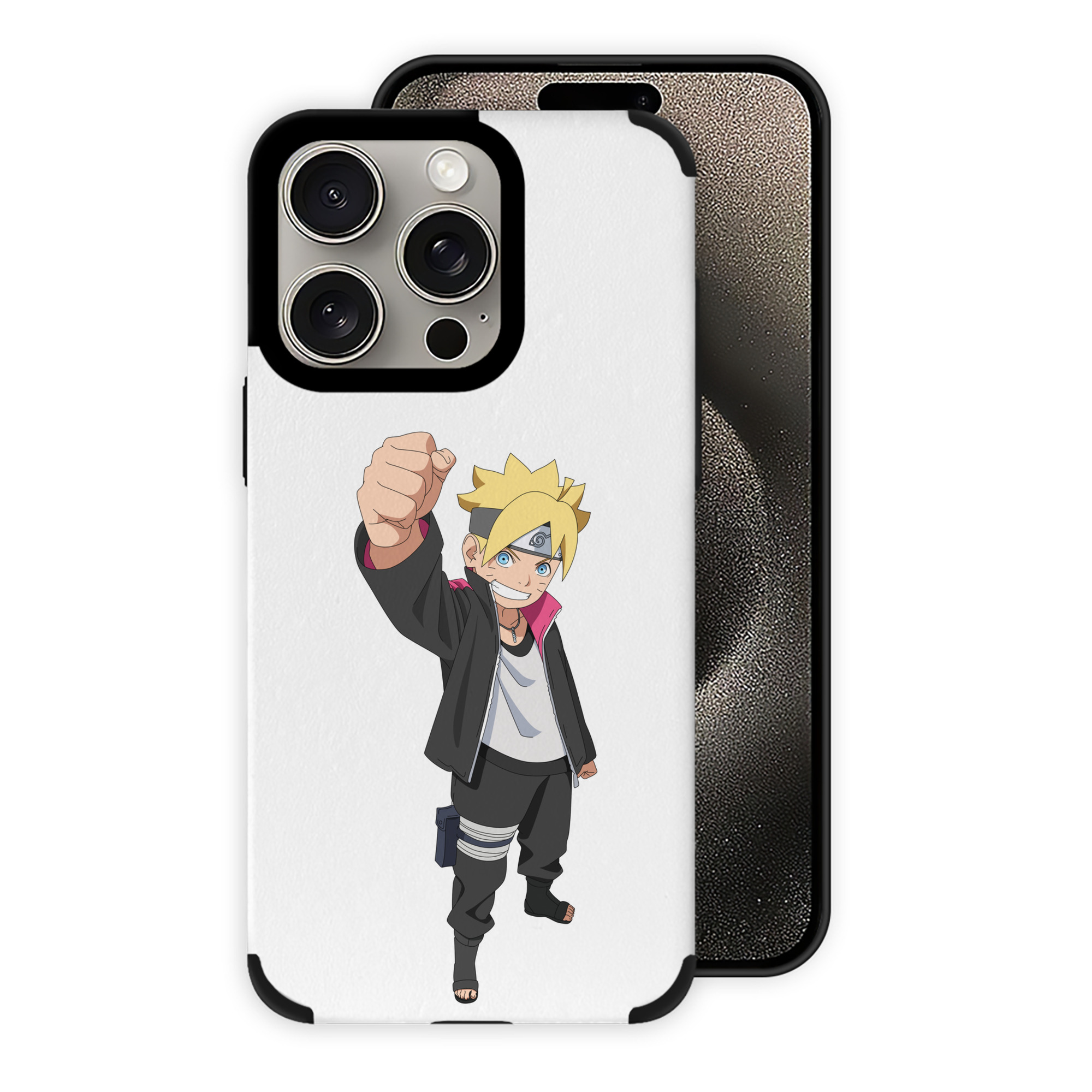 （画像用） NARUTO -ナルト- うずまき ボルト Uzumaki Boruto 【iPhone15ProMax対応】 PUレザー スマホケース 耐衝撃＆黄変防止