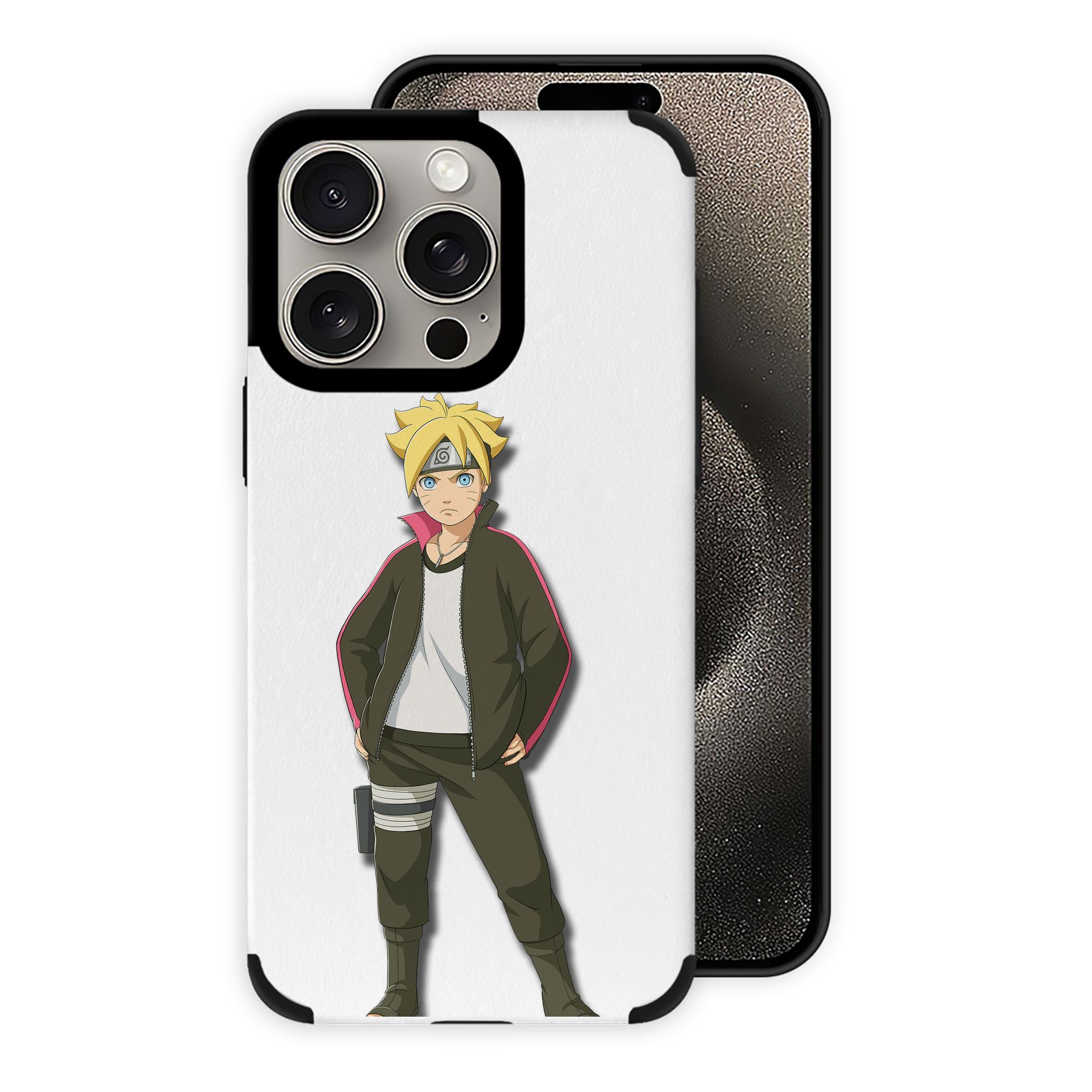 （画像用） NARUTO -ナルト- うずまき ボルト Uzumaki Boruto 【iPhone15ProMax対応】 PUレザー スマホケース 耐衝撃＆黄変防止