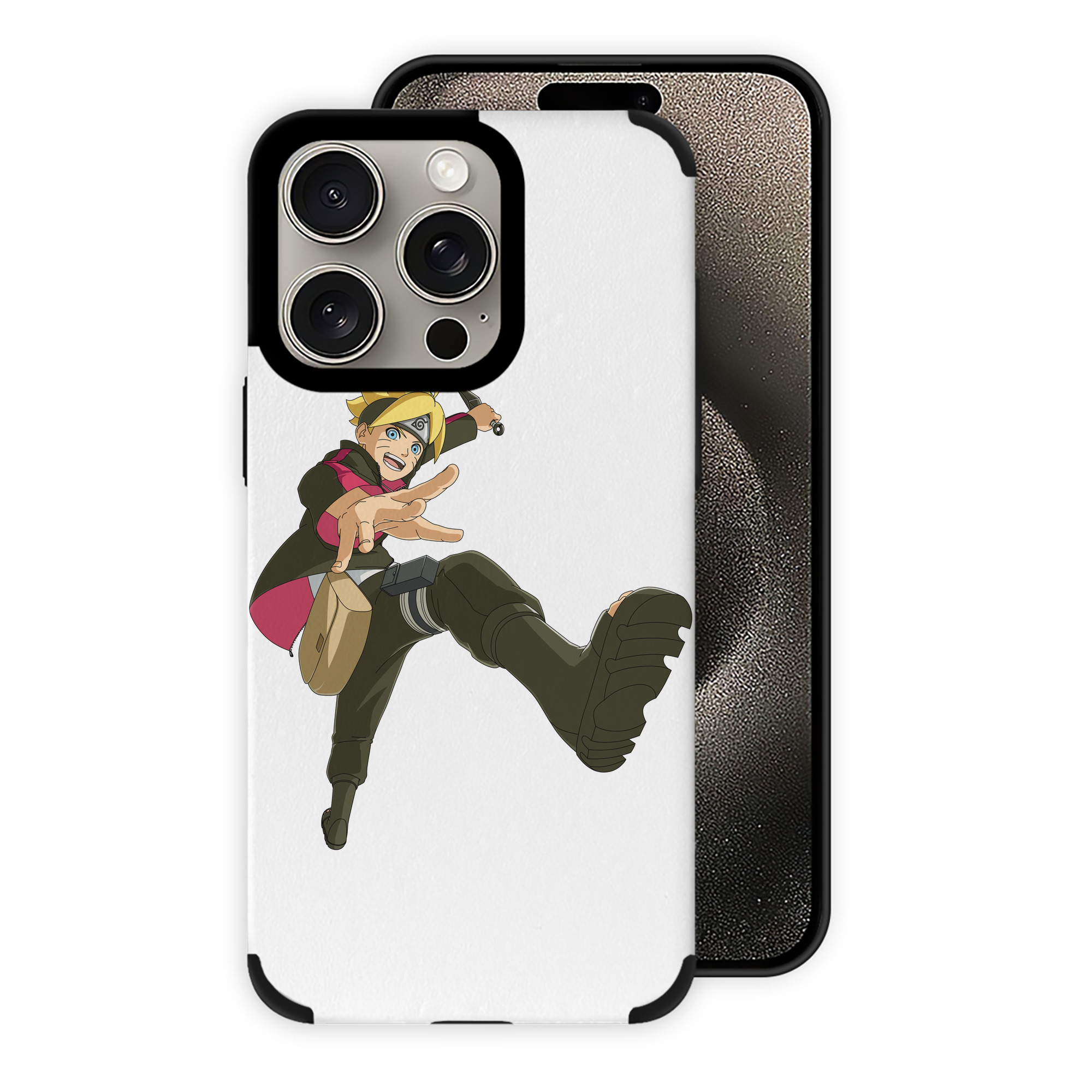 （画像用） NARUTO -ナルト- うずまき ボルト Uzumaki Boruto 【iPhone15ProMax対応】 PUレザー スマホケース 耐衝撃＆黄変防止