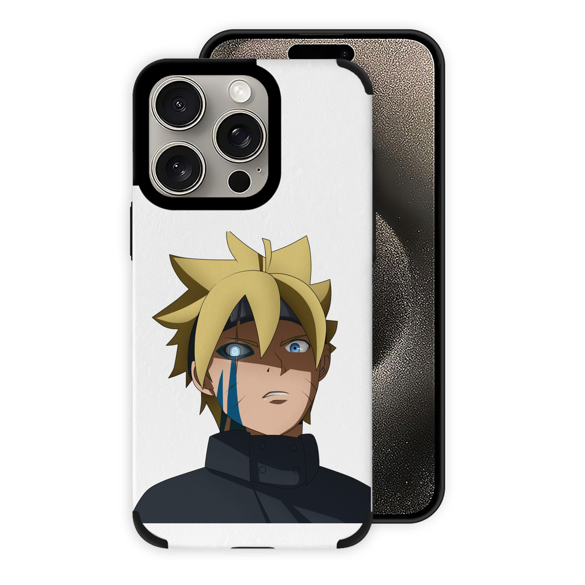 （画像用） NARUTO -ナルト- うずまき ボルト Uzumaki Boruto 【iPhone15ProMax対応】 PUレザー スマホケース 耐衝撃＆黄変防止
