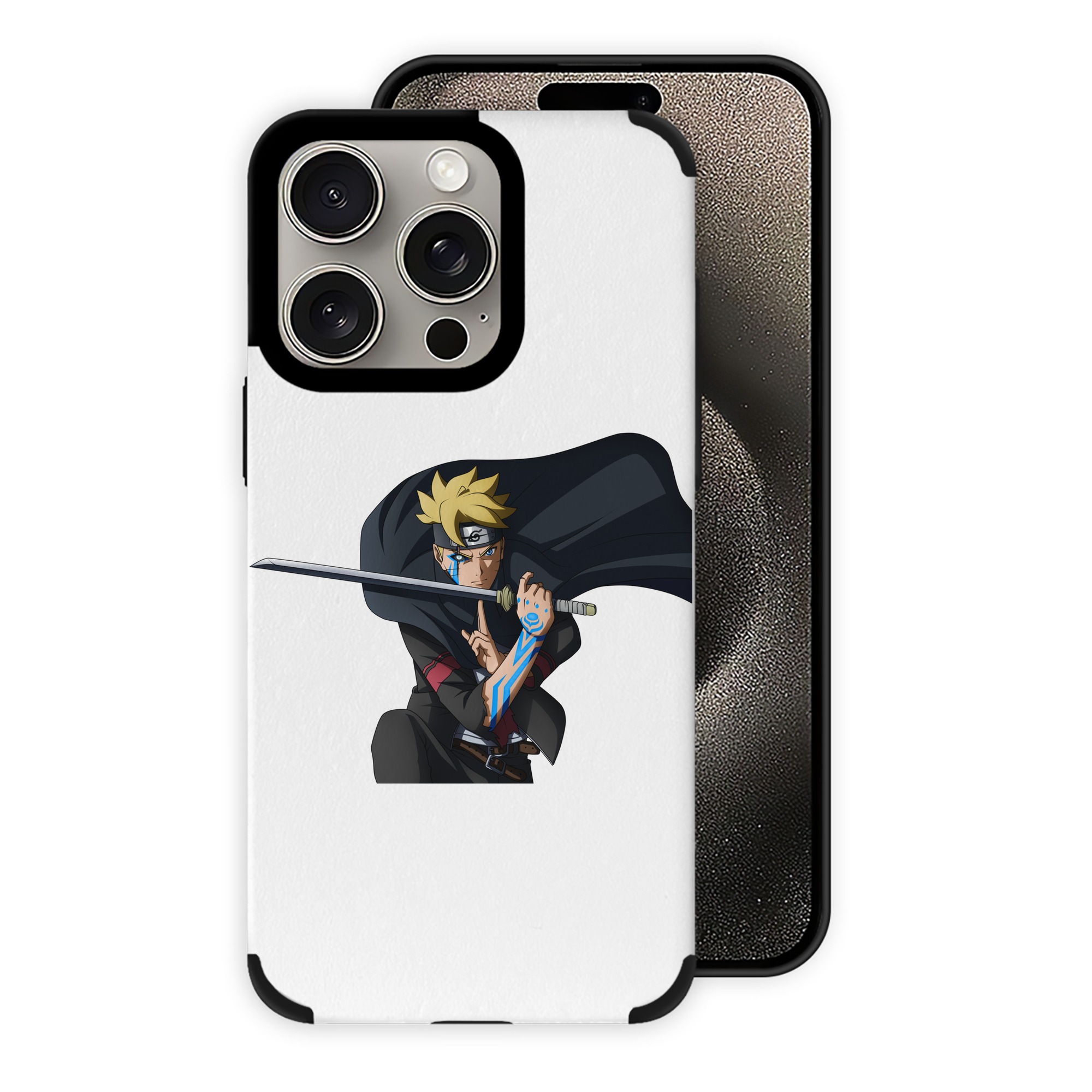（画像用） NARUTO -ナルト- うずまき ボルト Uzumaki Boruto 【iPhone15ProMax対応】 PUレザー スマホケース 耐衝撃＆黄変防止