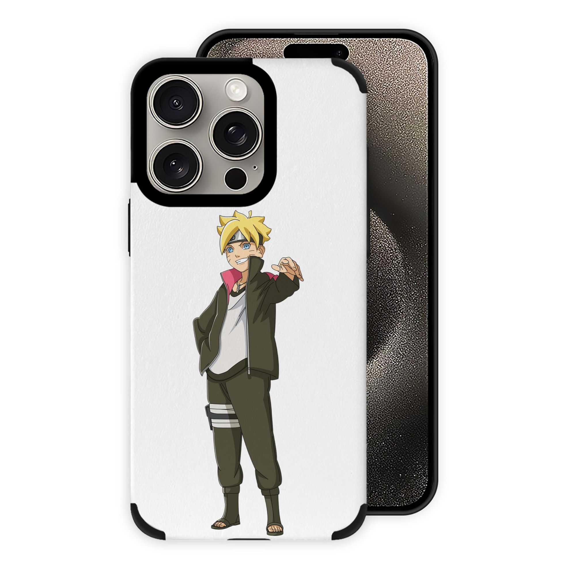 （画像用） NARUTO -ナルト- うずまき ボルト Uzumaki Boruto 【iPhone15ProMax対応】 PUレザー スマホケース 耐衝撃＆黄変防止