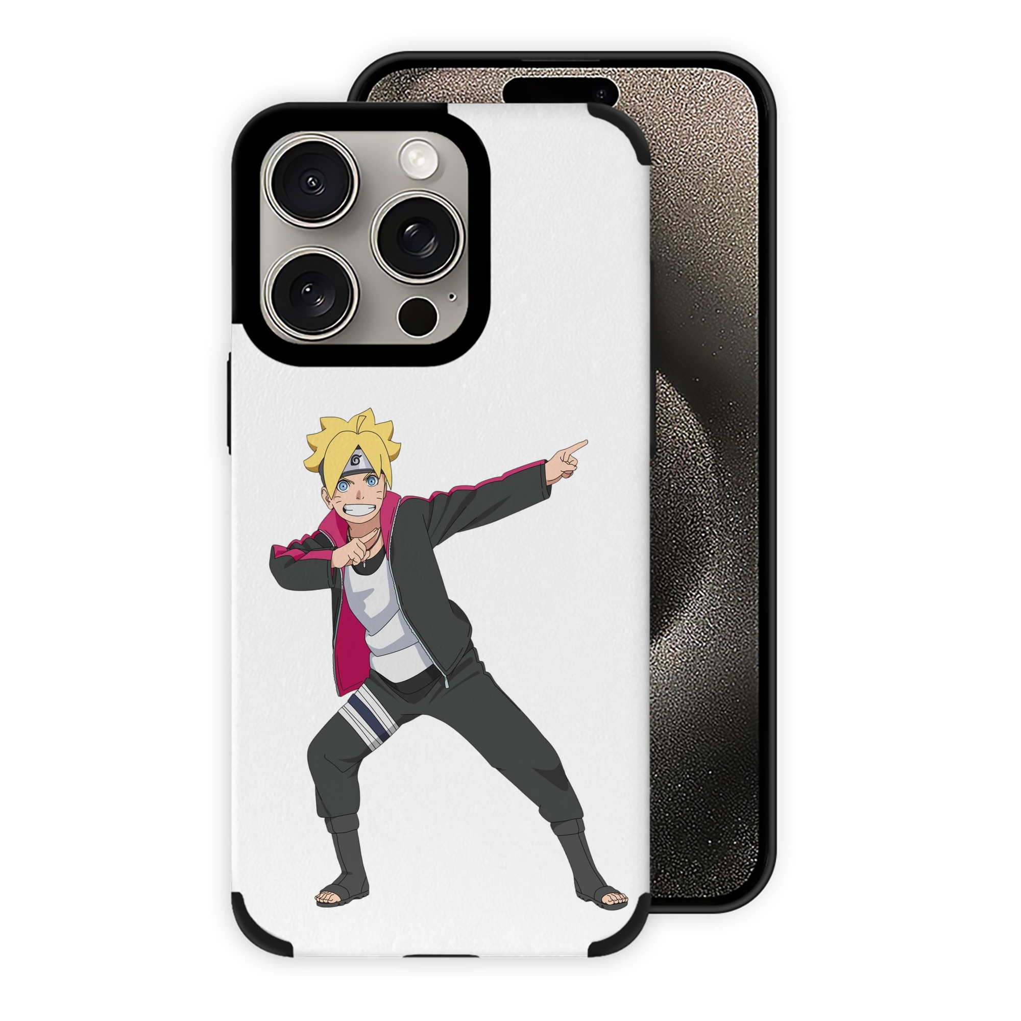（画像用） NARUTO -ナルト- うずまき ボルト Uzumaki Boruto 【iPhone15ProMax対応】 PUレザー スマホケース 耐衝撃＆黄変防止