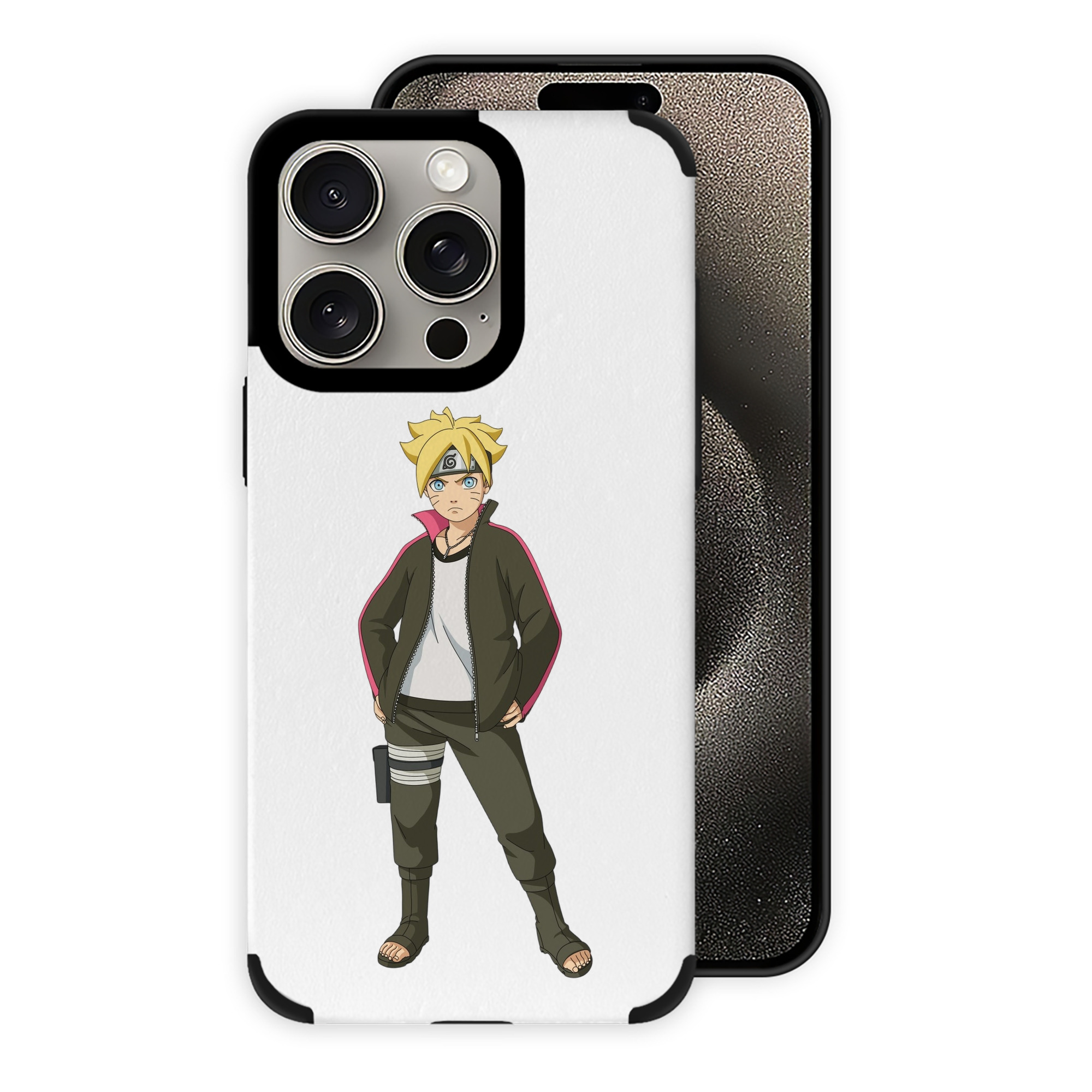 （画像用） NARUTO -ナルト- うずまき ボルト Uzumaki Boruto 【iPhone15ProMax対応】 PUレザー スマホケース 耐衝撃＆黄変防止