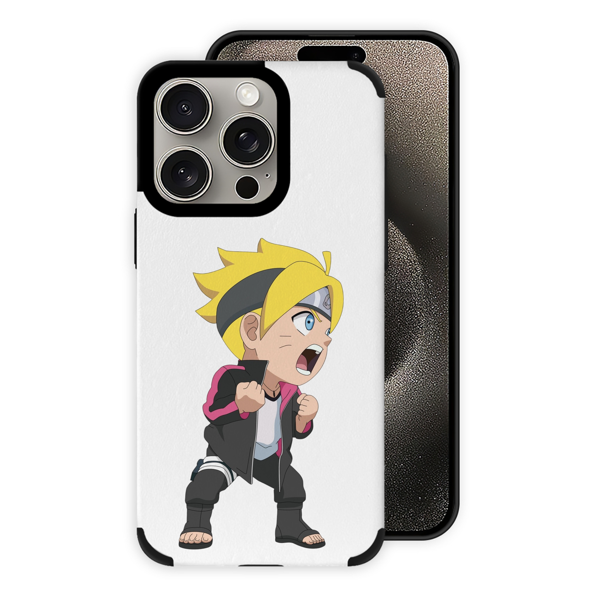 （画像用） NARUTO -ナルト- うずまき ボルト Uzumaki Boruto 【iPhone15ProMax対応】 PUレザー スマホケース 耐衝撃＆黄変防止