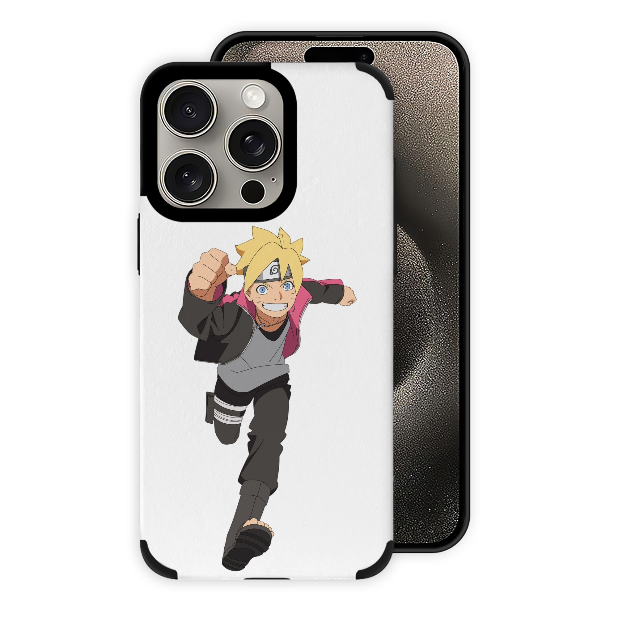 （画像用） NARUTO -ナルト- うずまき ボルト Uzumaki Boruto 【iPhone15ProMax対応】 PUレザー スマホケース 耐衝撃＆黄変防止