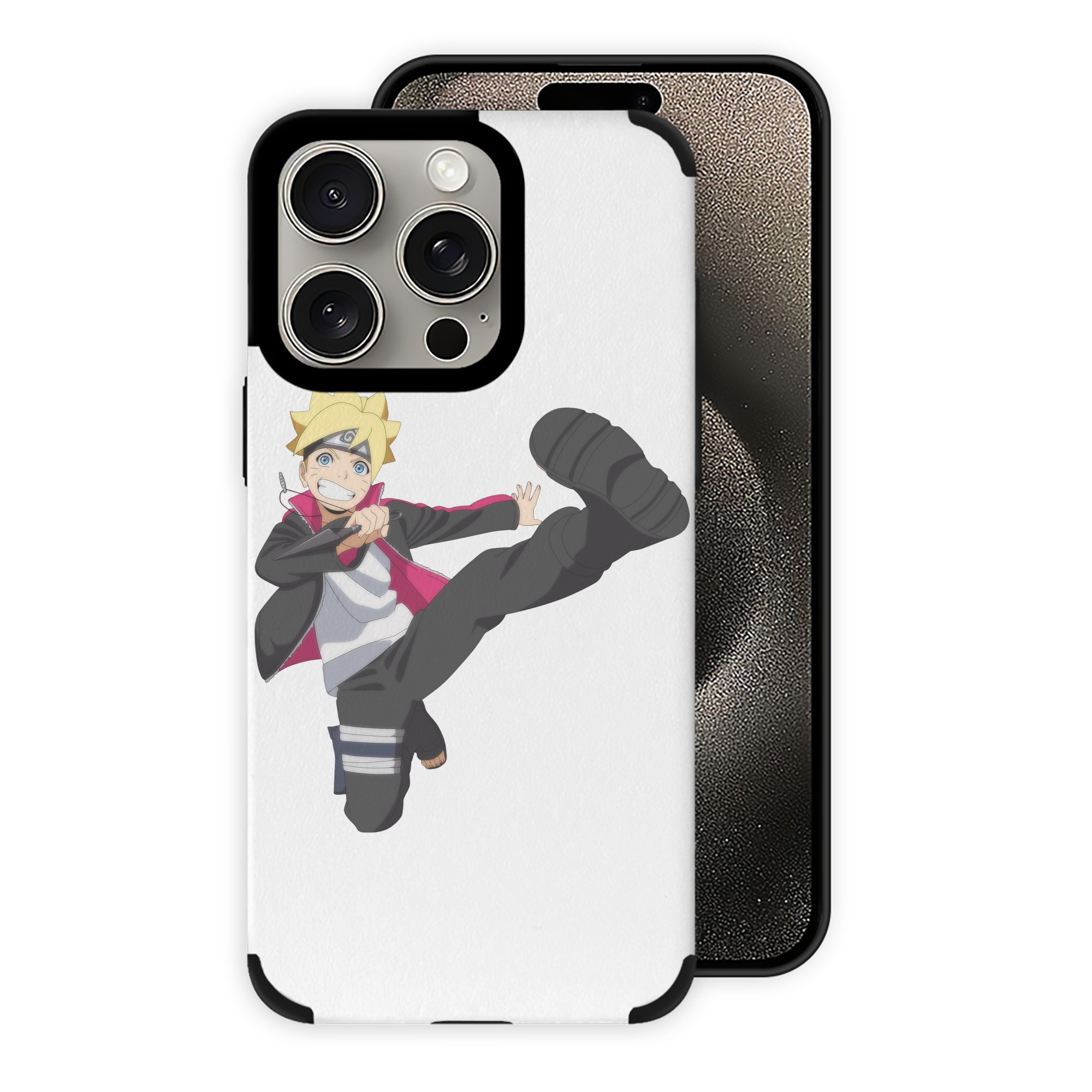 （画像用） NARUTO -ナルト- うずまき ボルト Uzumaki Boruto 【iPhone15ProMax対応】 PUレザー スマホケース 耐衝撃＆黄変防止