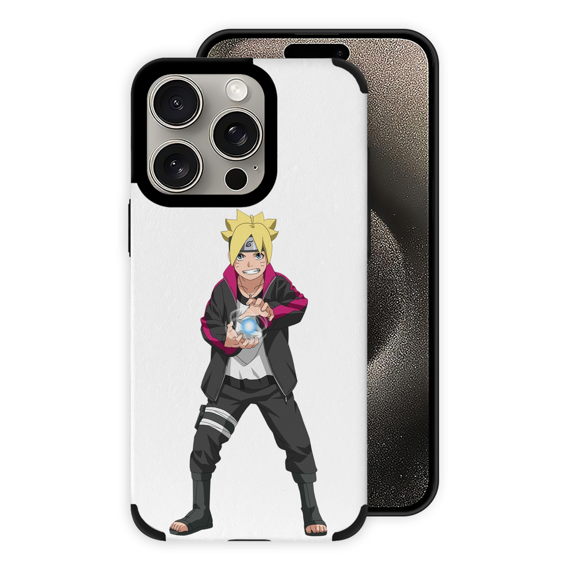 （画像用） NARUTO -ナルト- うずまき ボルト Uzumaki Boruto 【iPhone15ProMax対応】 PUレザー スマホケース 耐衝撃＆黄変防止