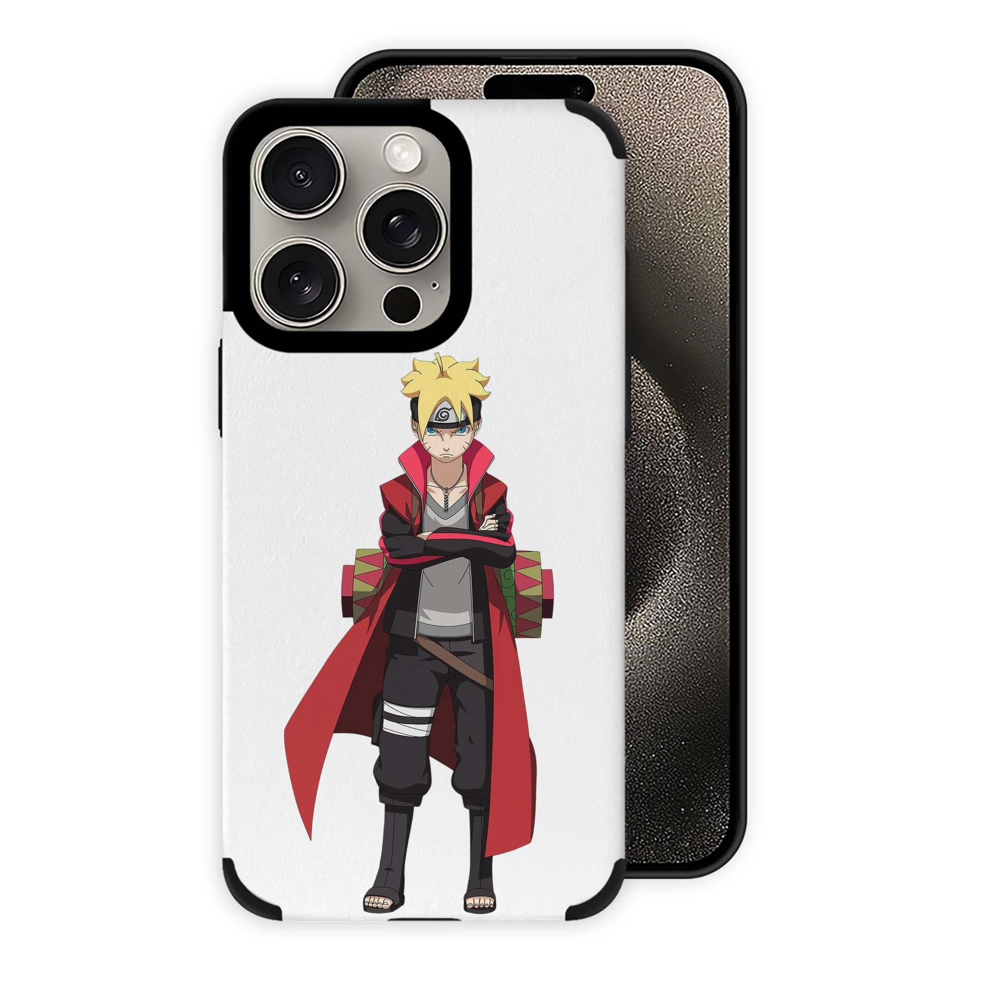 （画像用） NARUTO -ナルト- うずまき ボルト Uzumaki Boruto 【iPhone15ProMax対応】 PUレザー スマホケース 耐衝撃＆黄変防止