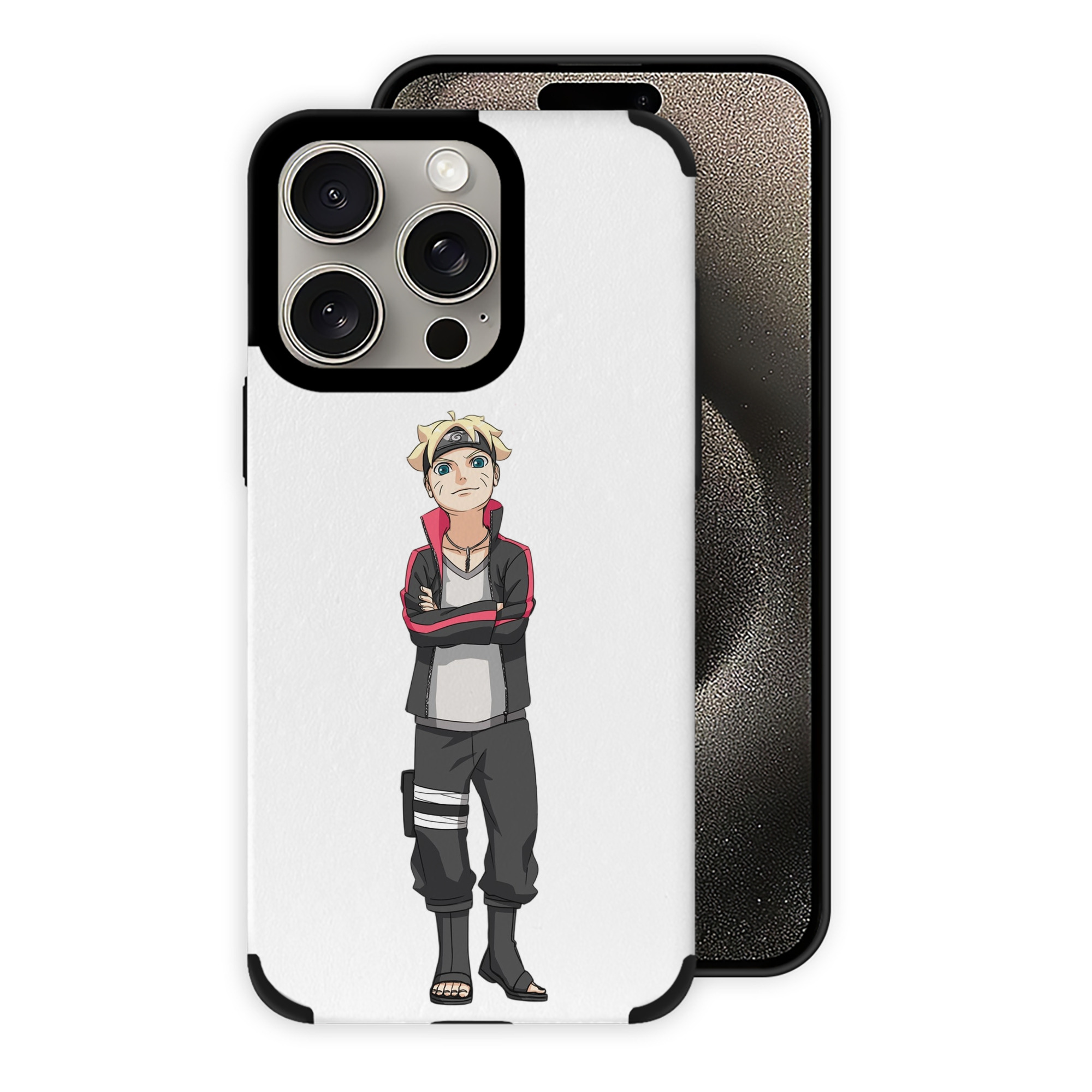 （画像用） NARUTO -ナルト- うずまき ボルト Uzumaki Boruto 【iPhone15ProMax対応】 PUレザー スマホケース 耐衝撃＆黄変防止