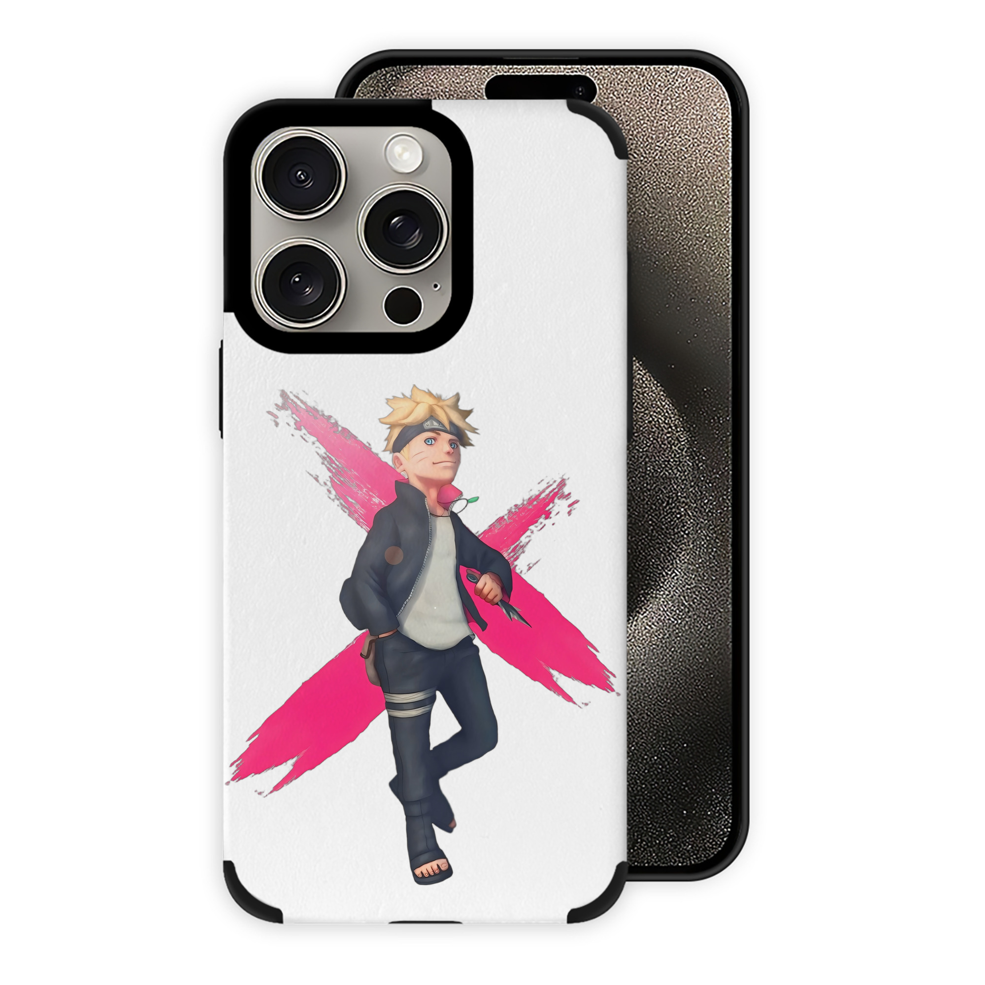 （画像用） NARUTO -ナルト- うずまき ボルト Uzumaki Boruto 【iPhone15ProMax対応】 PUレザー スマホケース 耐衝撃＆黄変防止