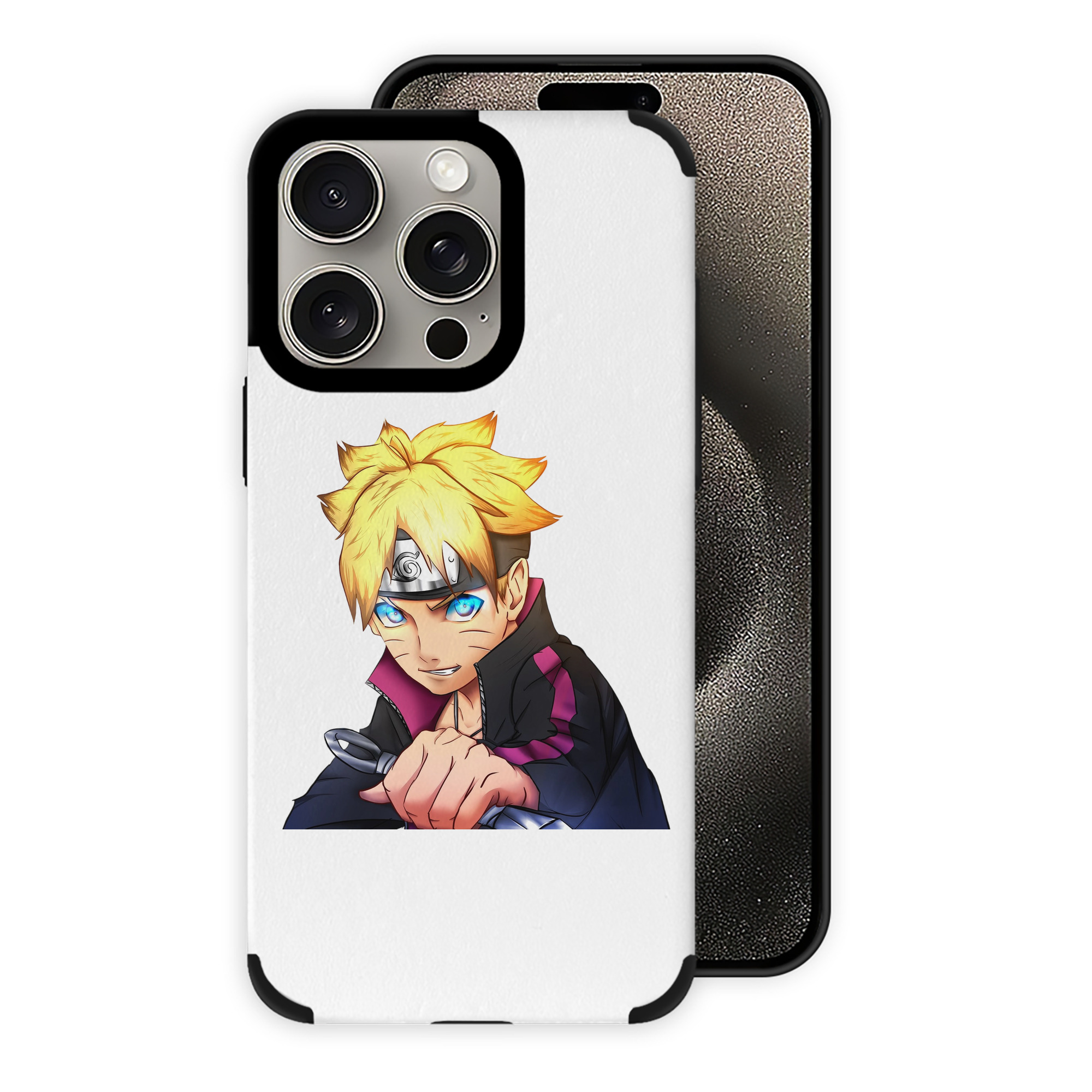 （画像用） NARUTO -ナルト- うずまき ボルト Uzumaki Boruto 【iPhone15ProMax対応】 PUレザー スマホケース 耐衝撃＆黄変防止