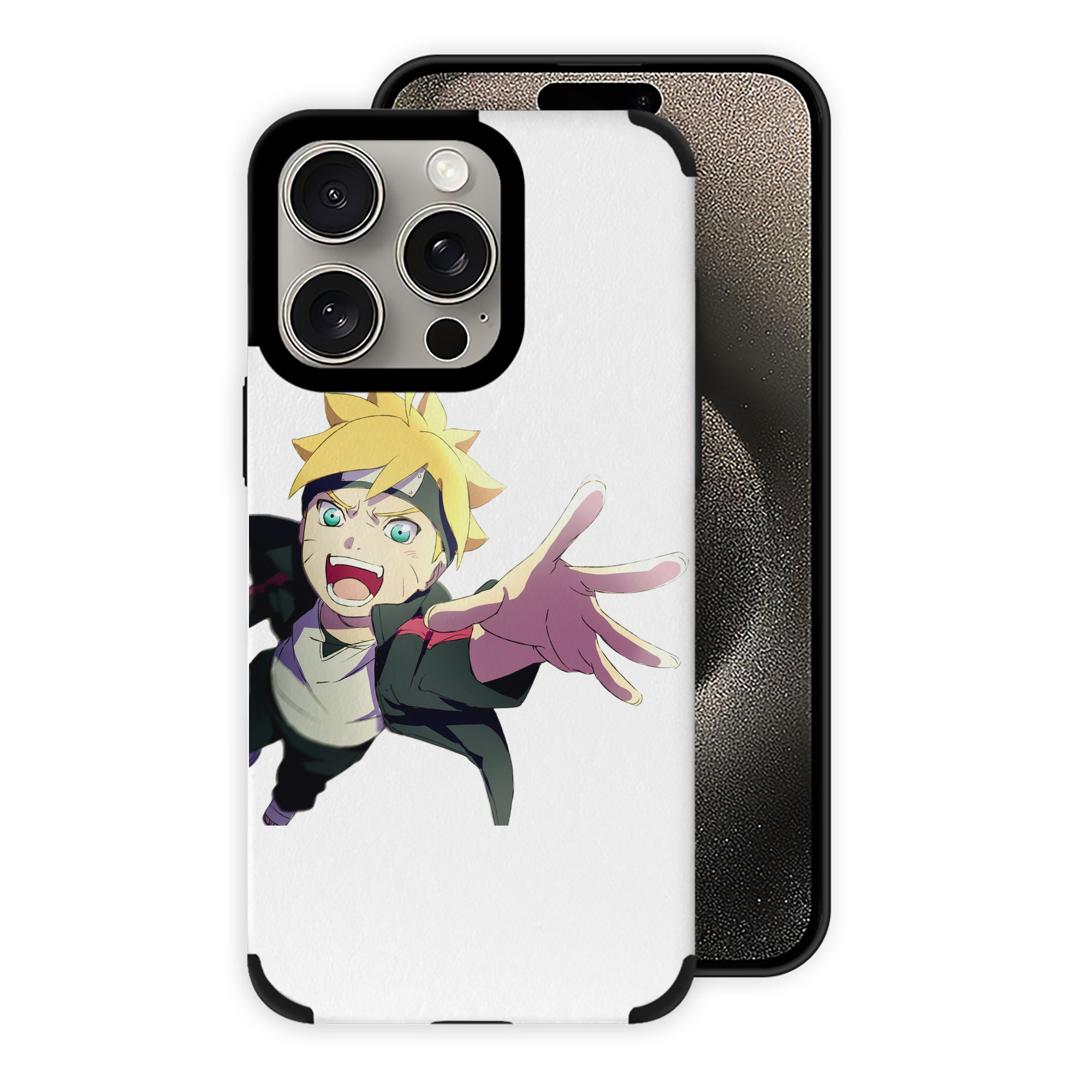 （画像用） NARUTO -ナルト- うずまき ボルト Uzumaki Boruto 【iPhone15ProMax対応】 PUレザー スマホケース 耐衝撃＆黄変防止