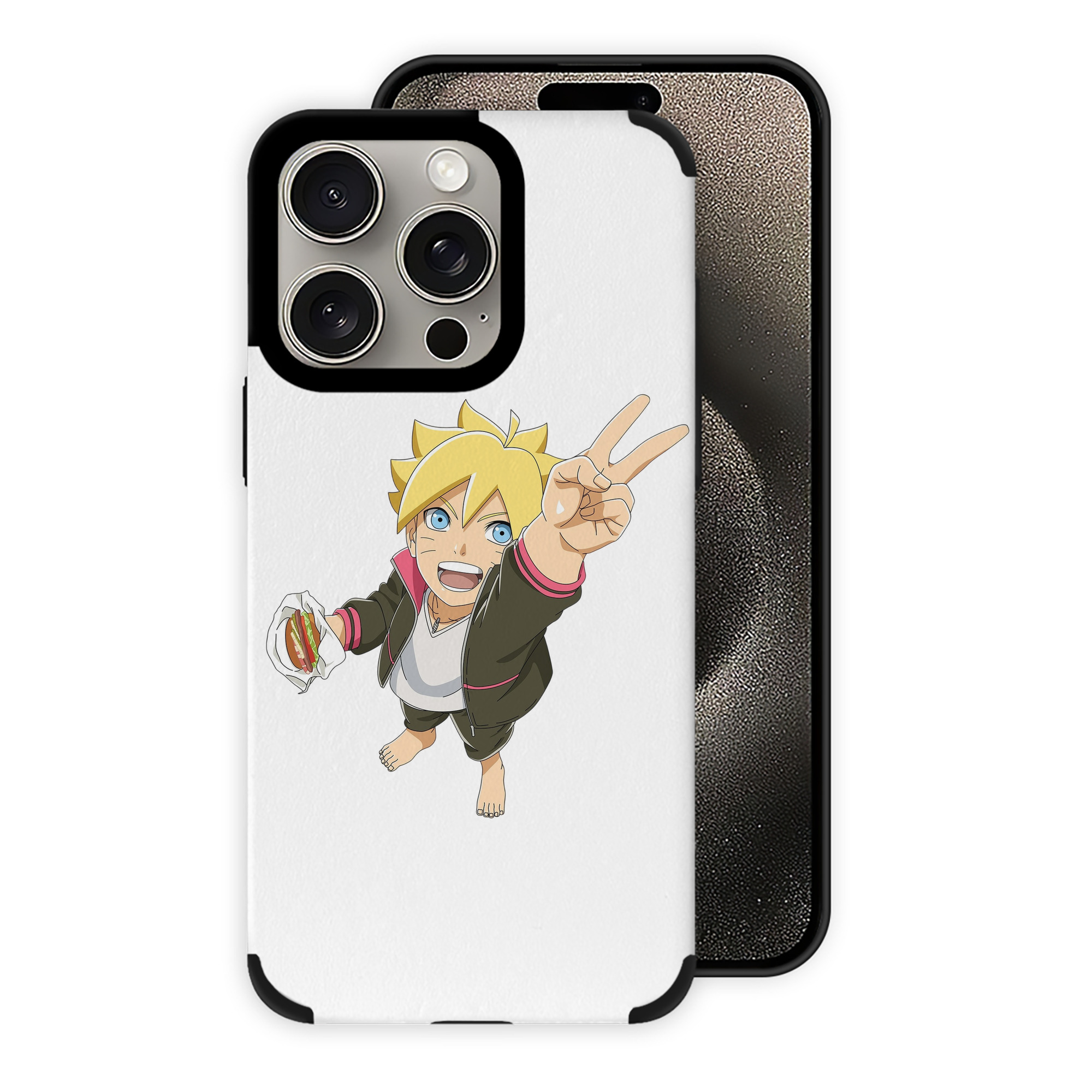 （画像用） NARUTO -ナルト- うずまき ボルト Uzumaki Boruto 【iPhone15ProMax対応】 PUレザー スマホケース 耐衝撃＆黄変防止